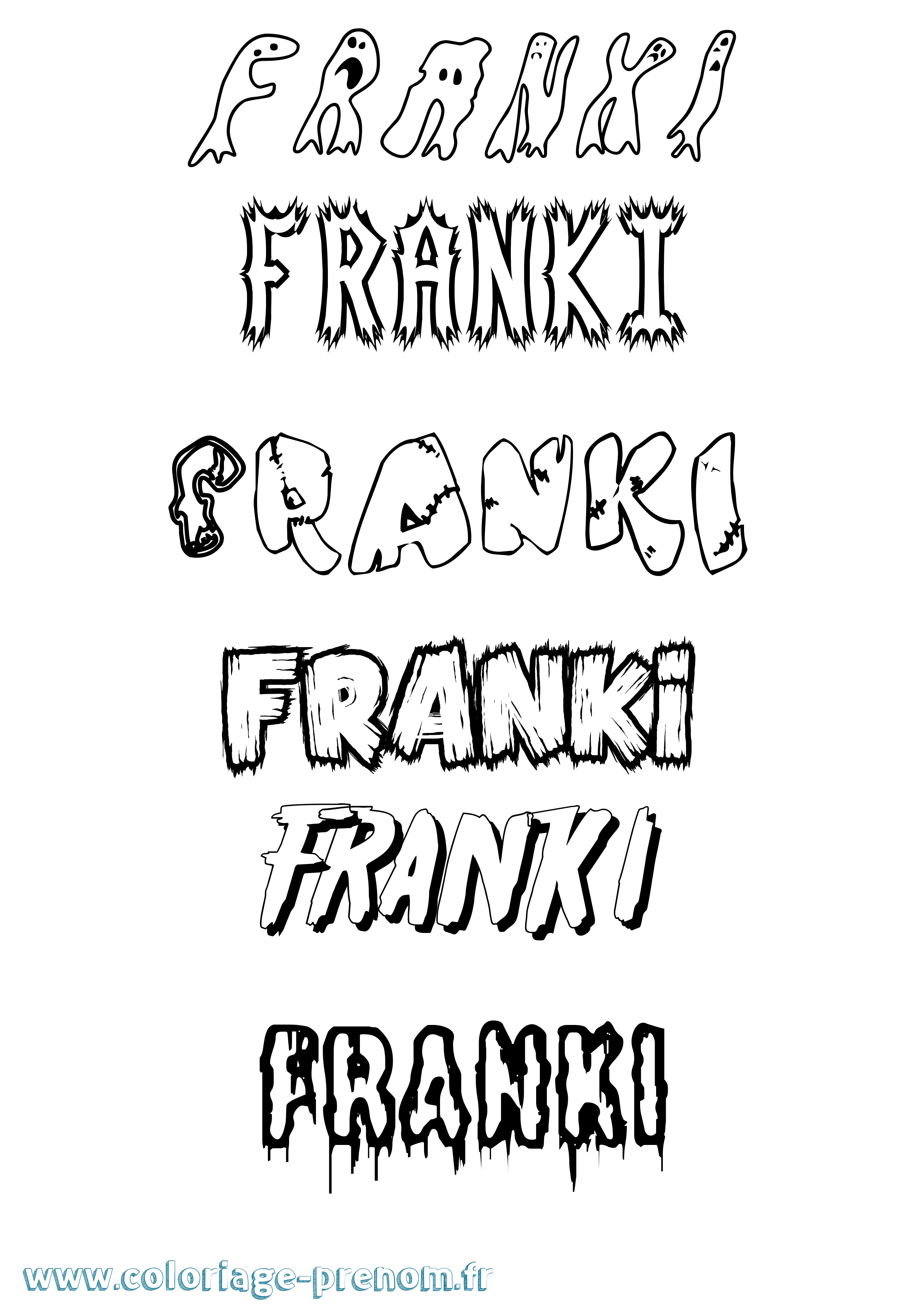 Coloriage Franki Frisson Coloriage prénom Franki Frisson