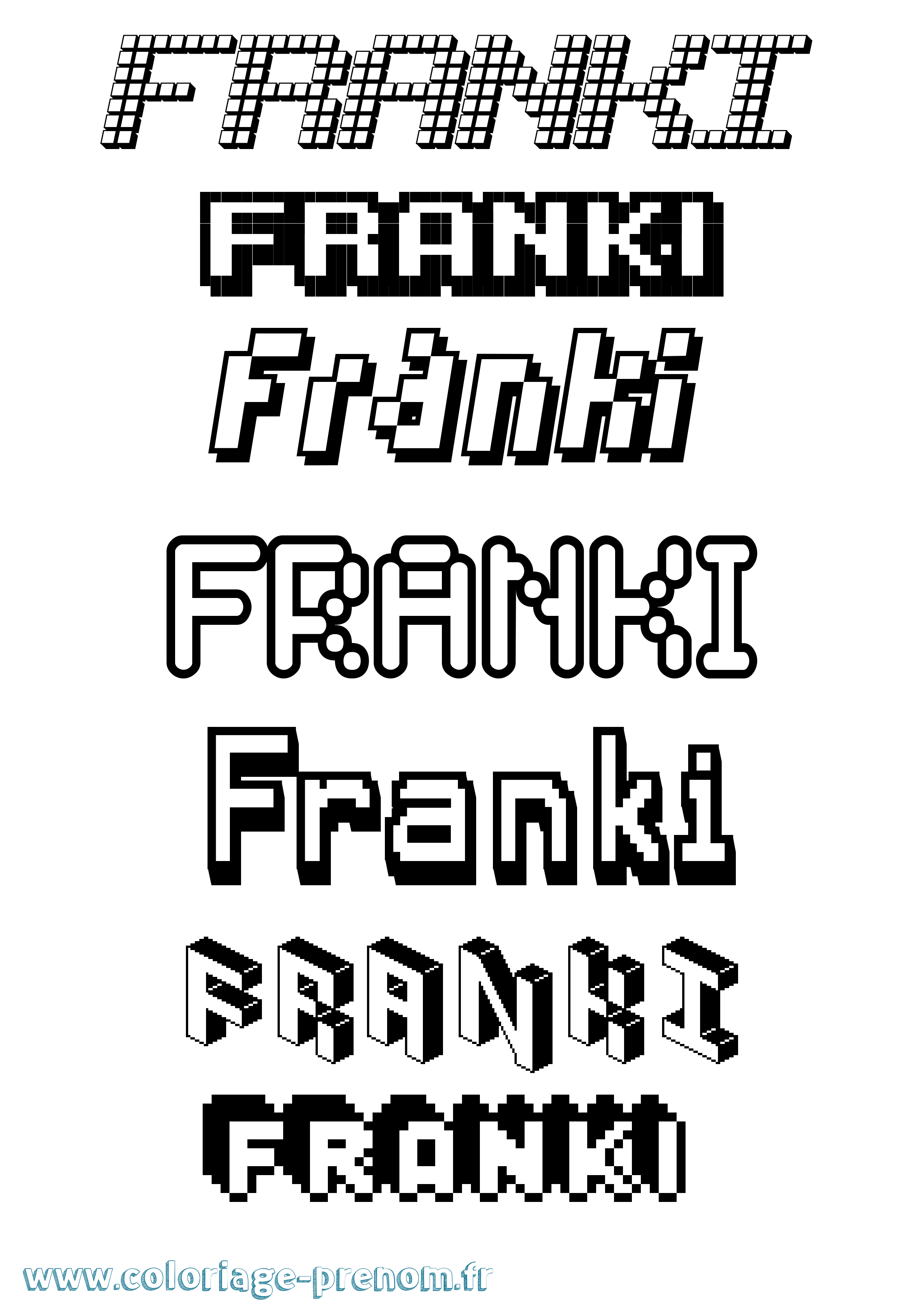Coloriage Franki Pixel Coloriage prénom Franki Pixel