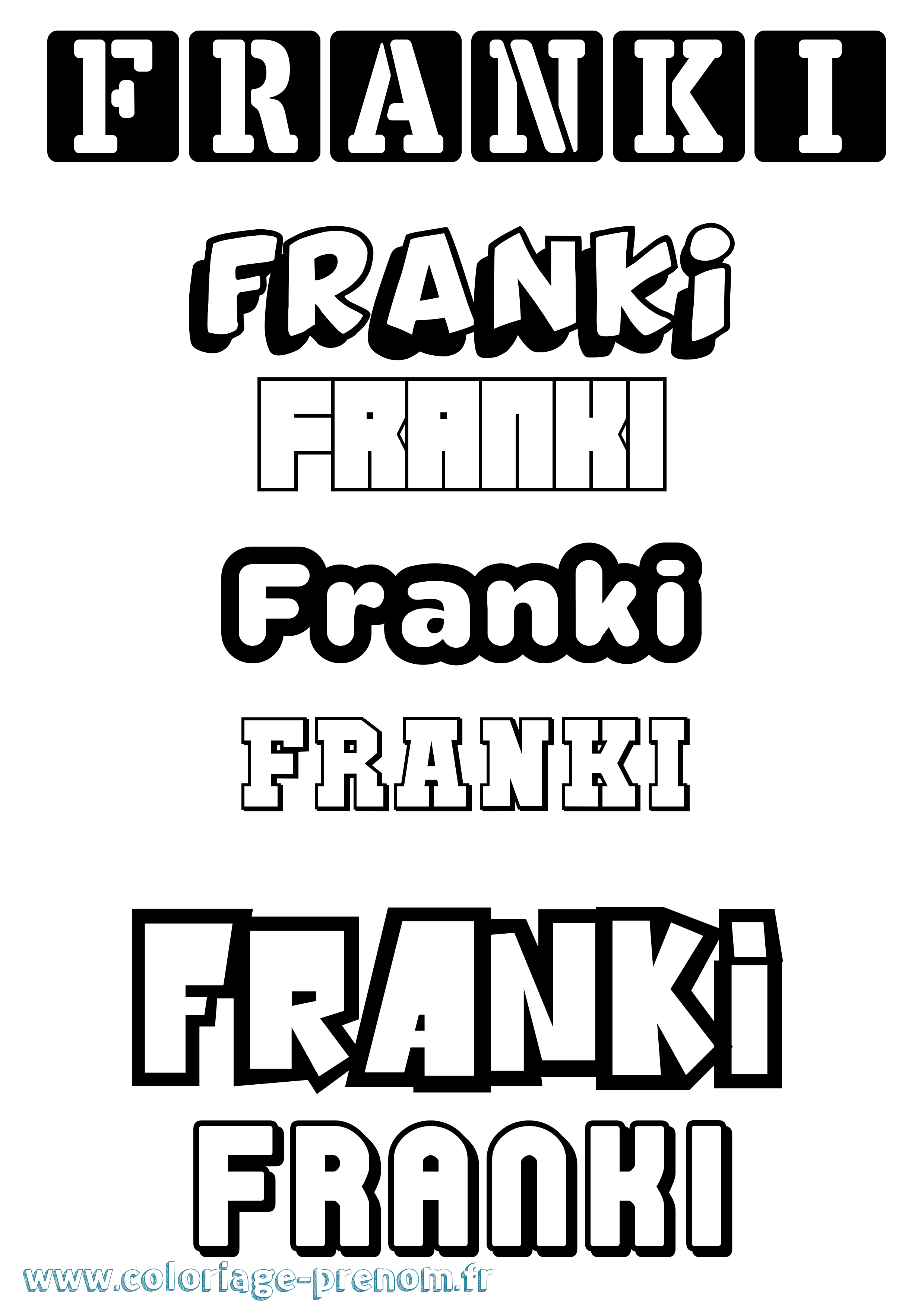 Coloriage Franki Simple Coloriage prénom Franki Simple