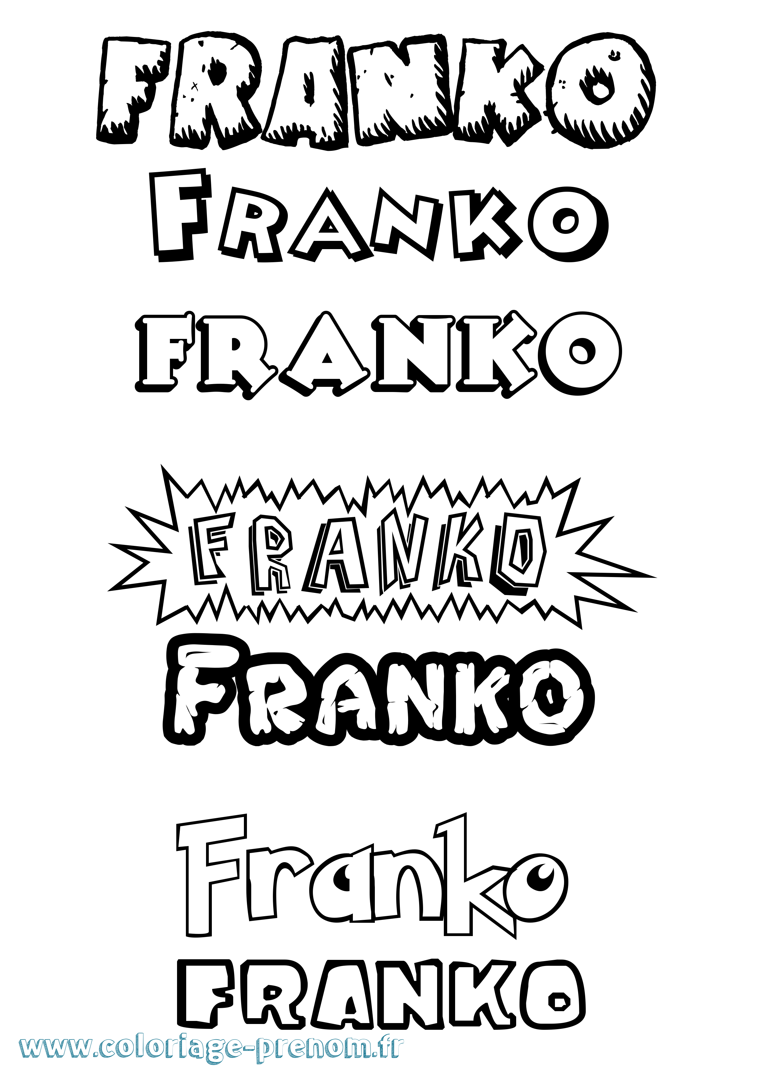 Coloriage Franko Dessin Animé Coloriage prénom Franko Dessin Animé