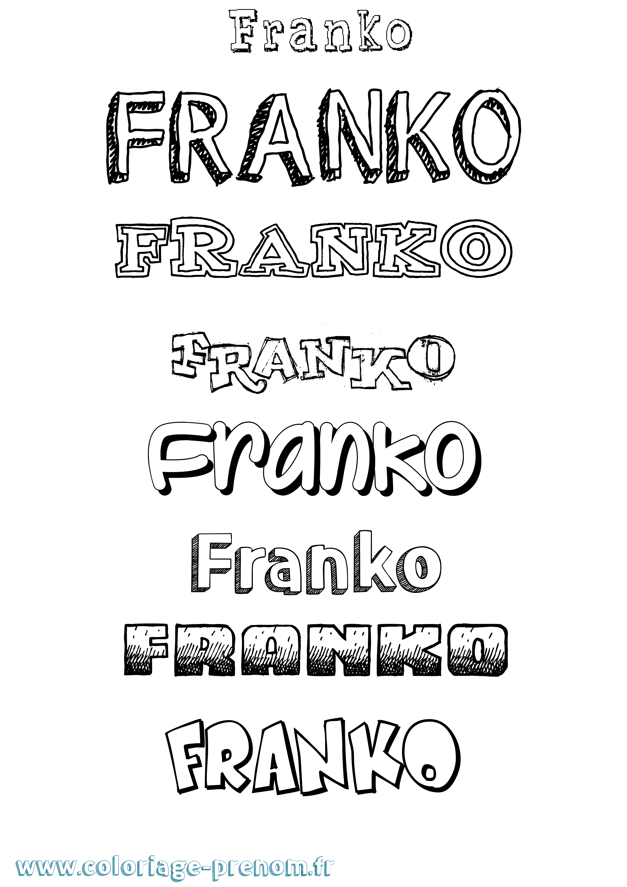Coloriage Franko Dessiné Coloriage prénom Franko Dessiné