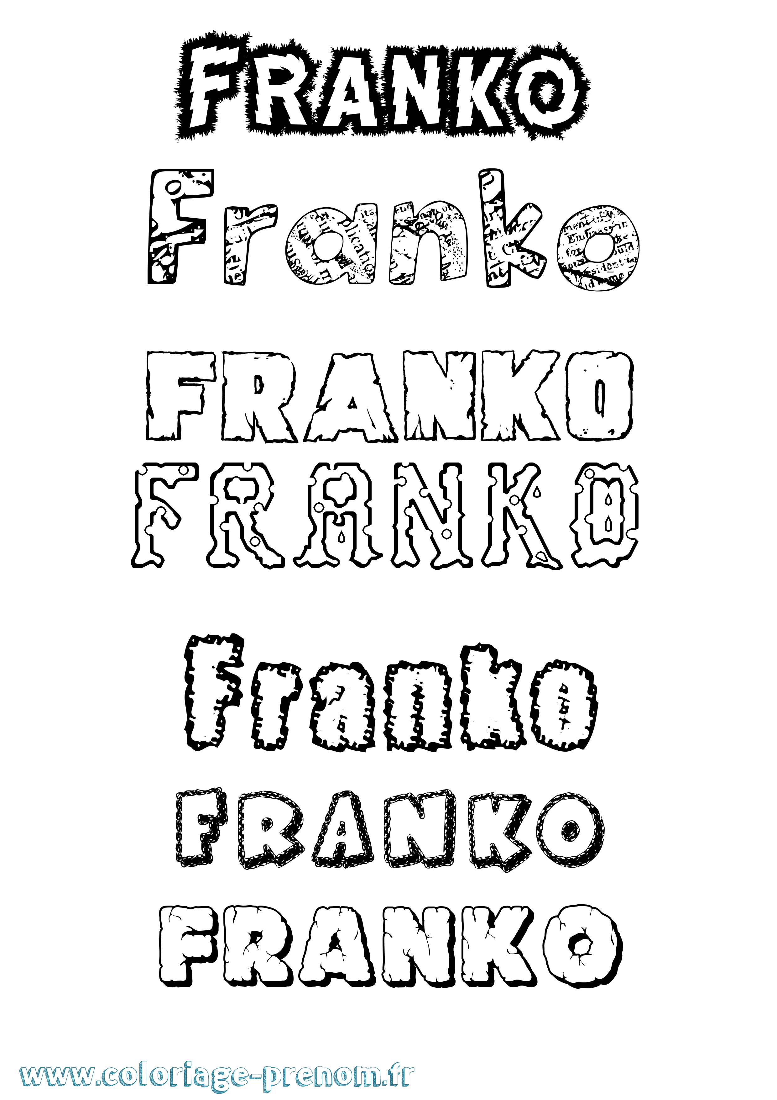 Coloriage Franko Destructuré Coloriage prénom Franko Destructuré