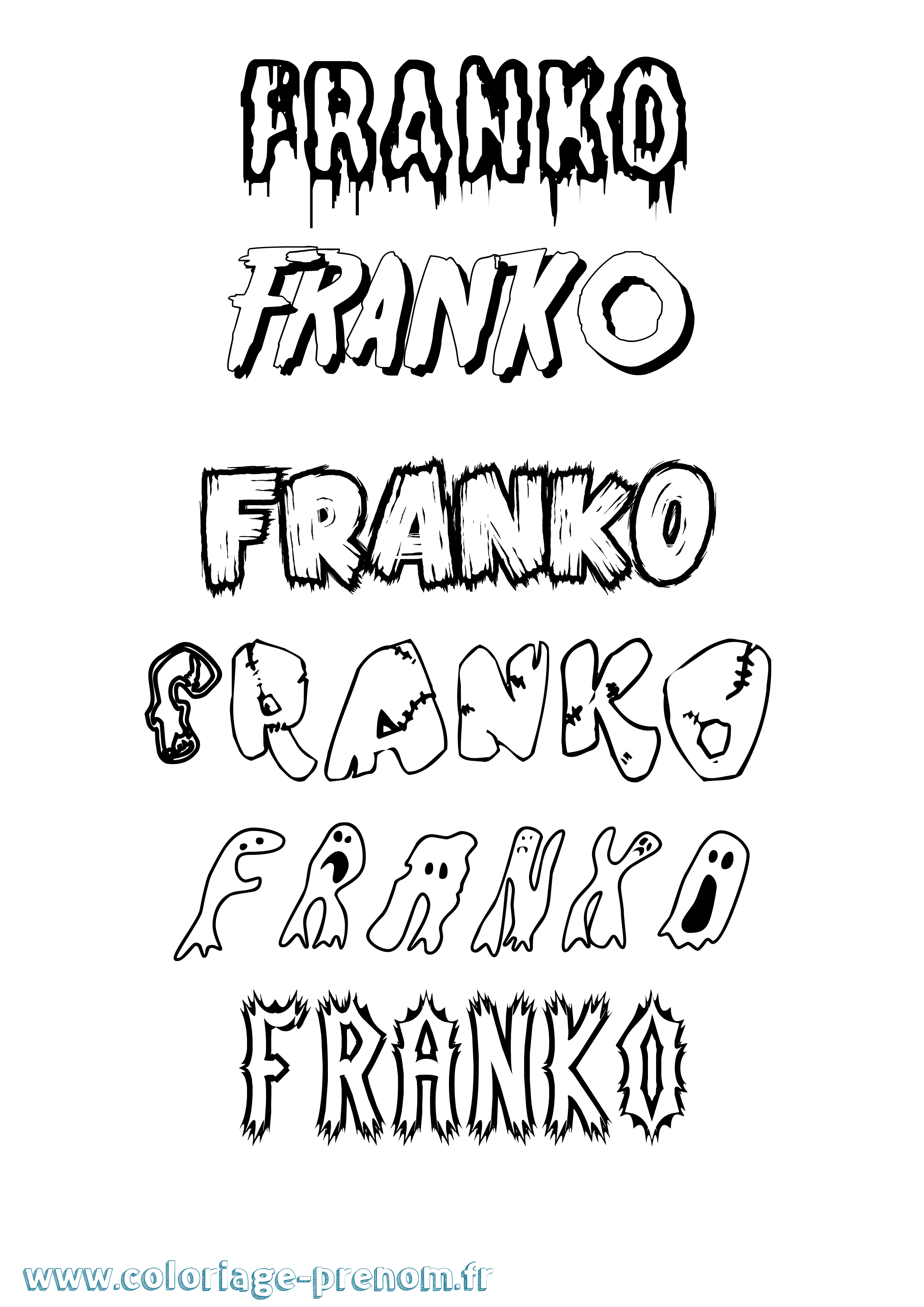 Coloriage Franko Frisson Coloriage prénom Franko Frisson