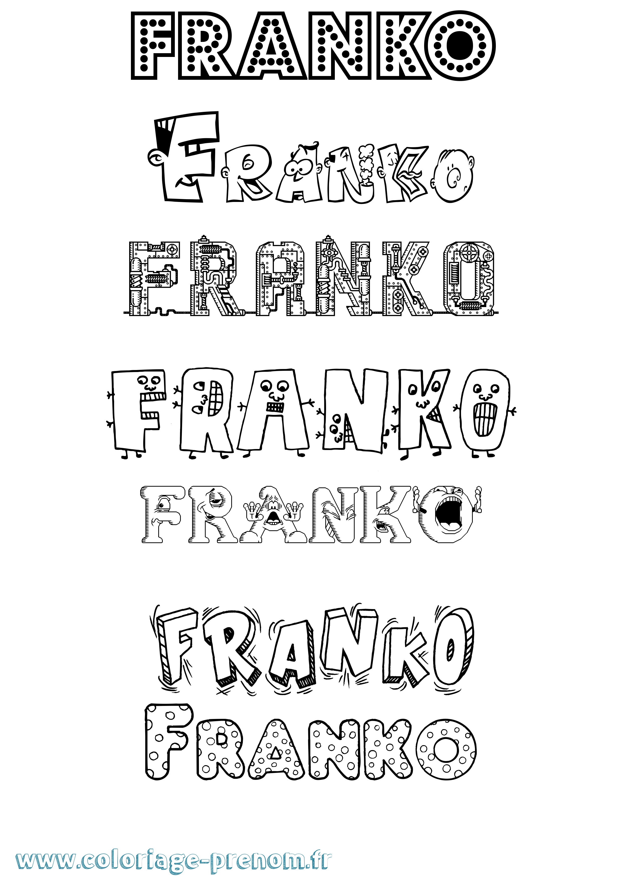 Coloriage Franko Fun Coloriage prénom Franko Fun