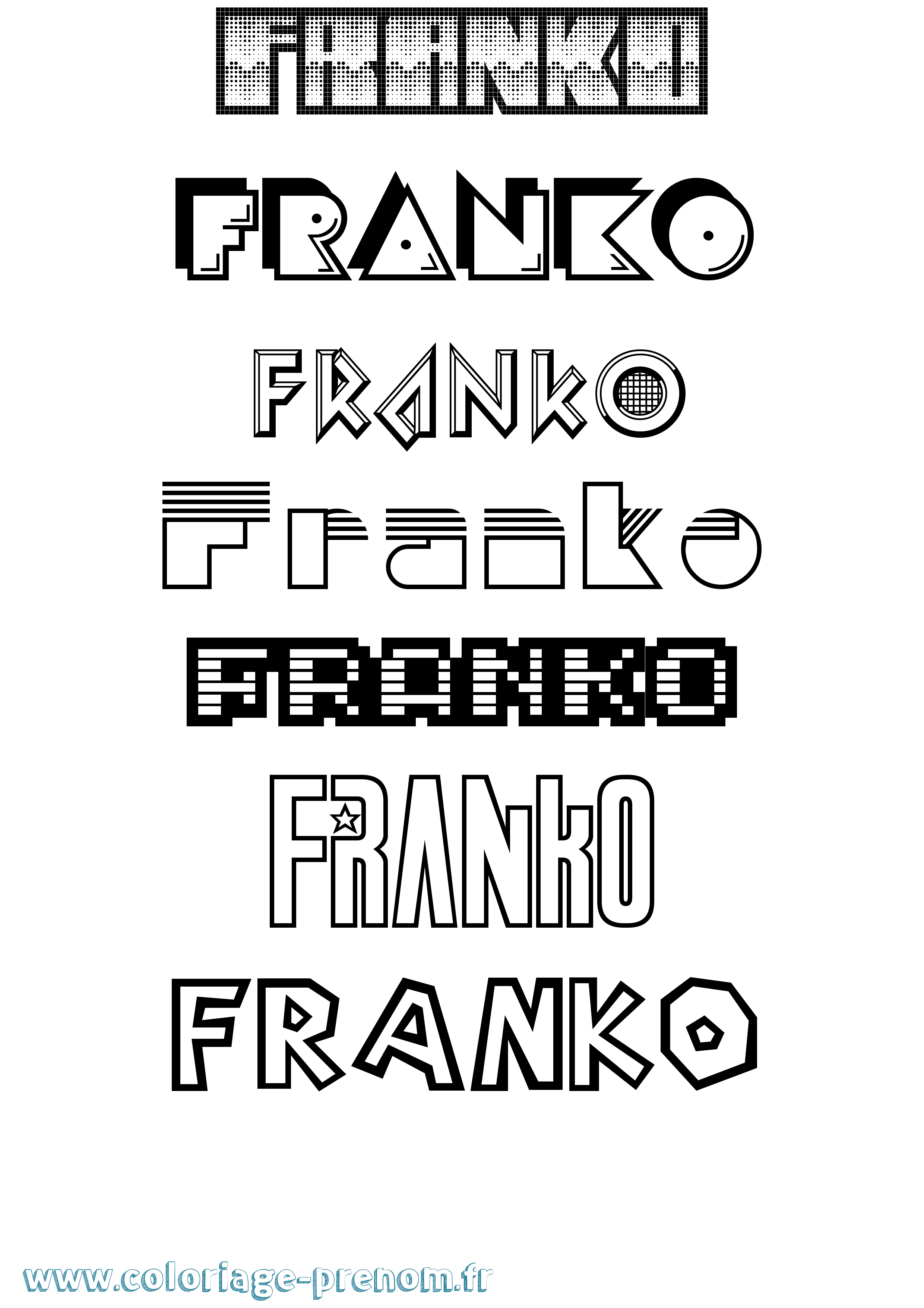 Coloriage Franko Jeux Vidéos Coloriage prénom Franko Jeux Vidéos