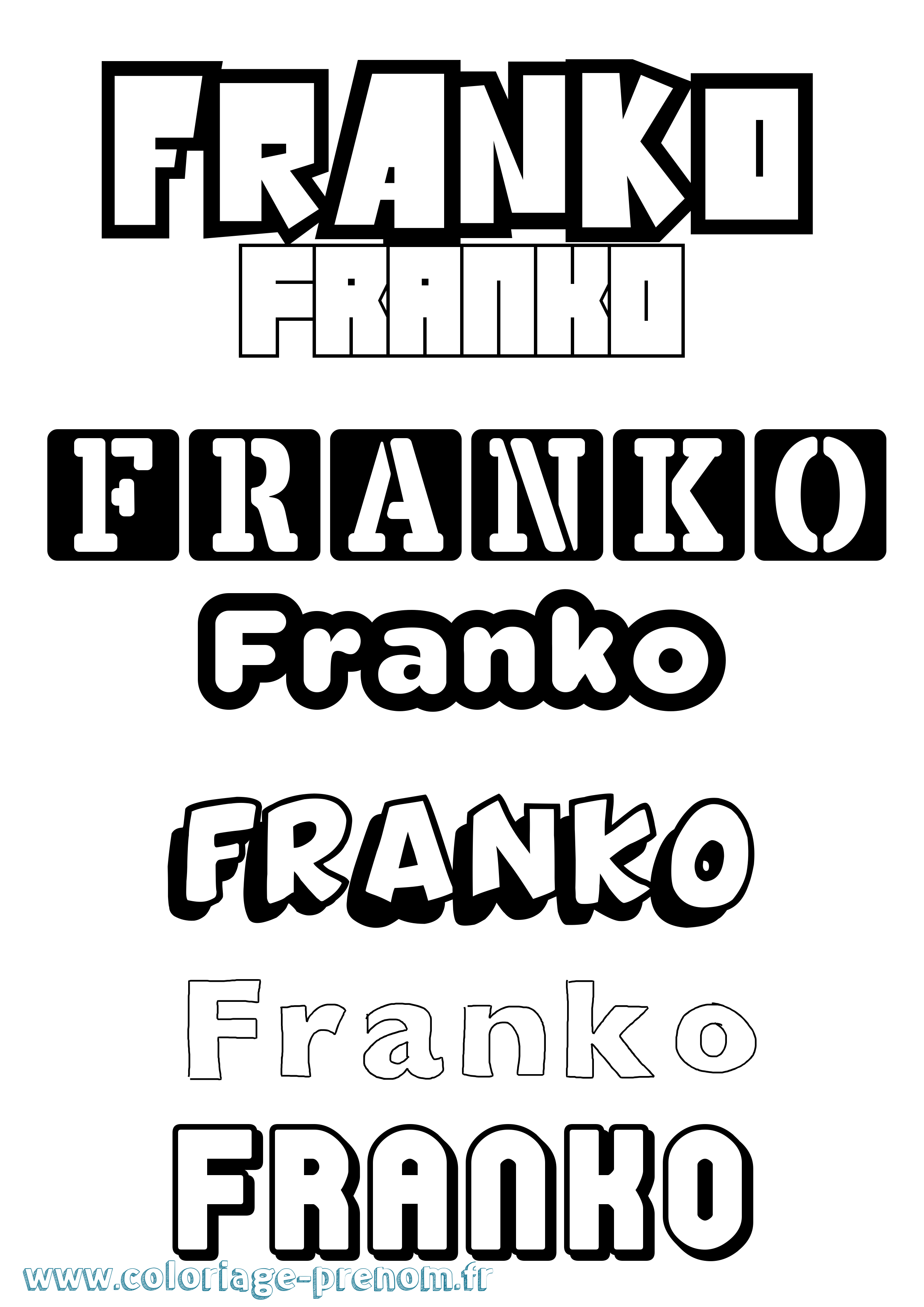 Coloriage Franko Simple Coloriage prénom Franko Simple