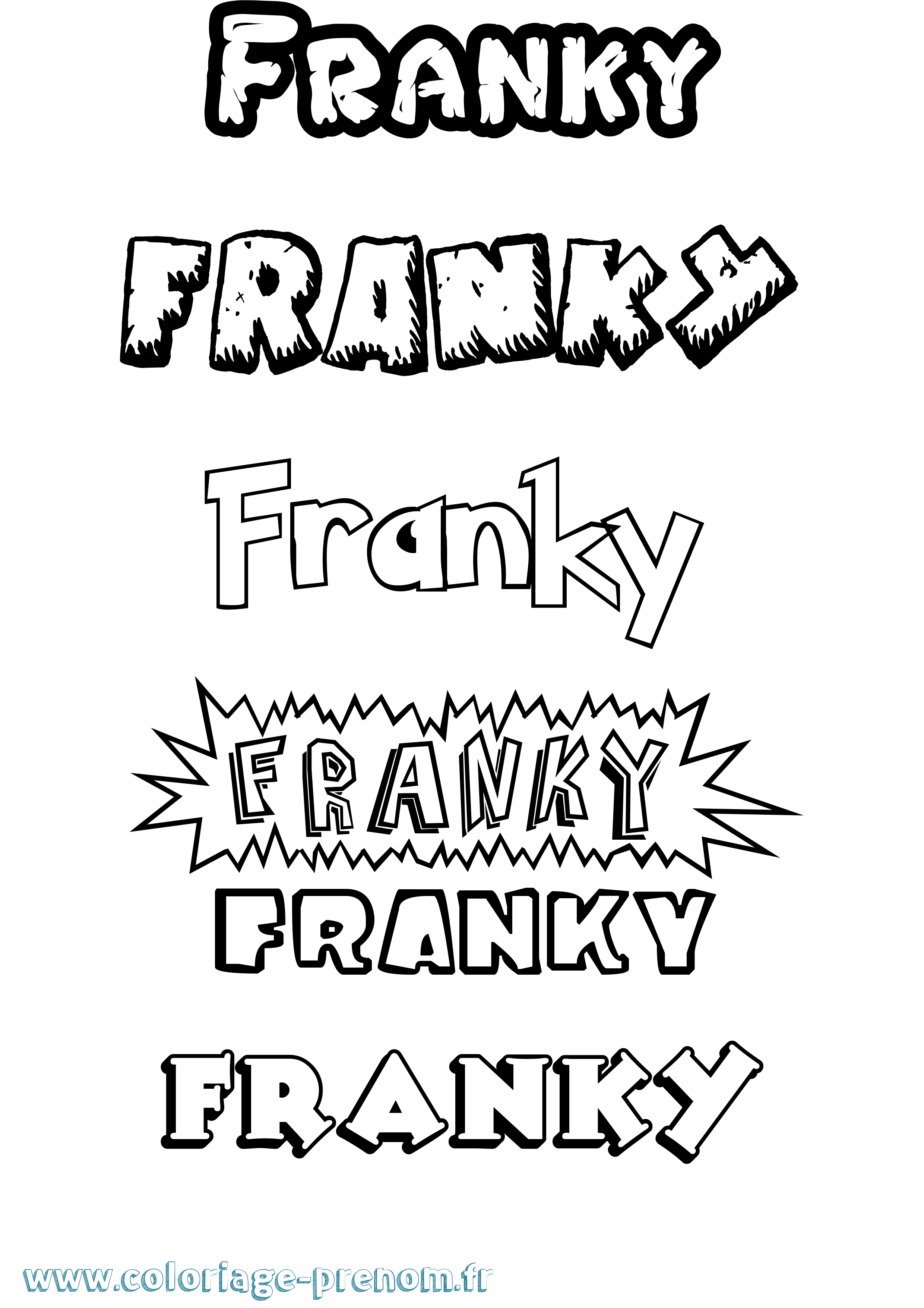 Coloriage Franky Dessin Animé Coloriage prénom Franky Dessin Animé