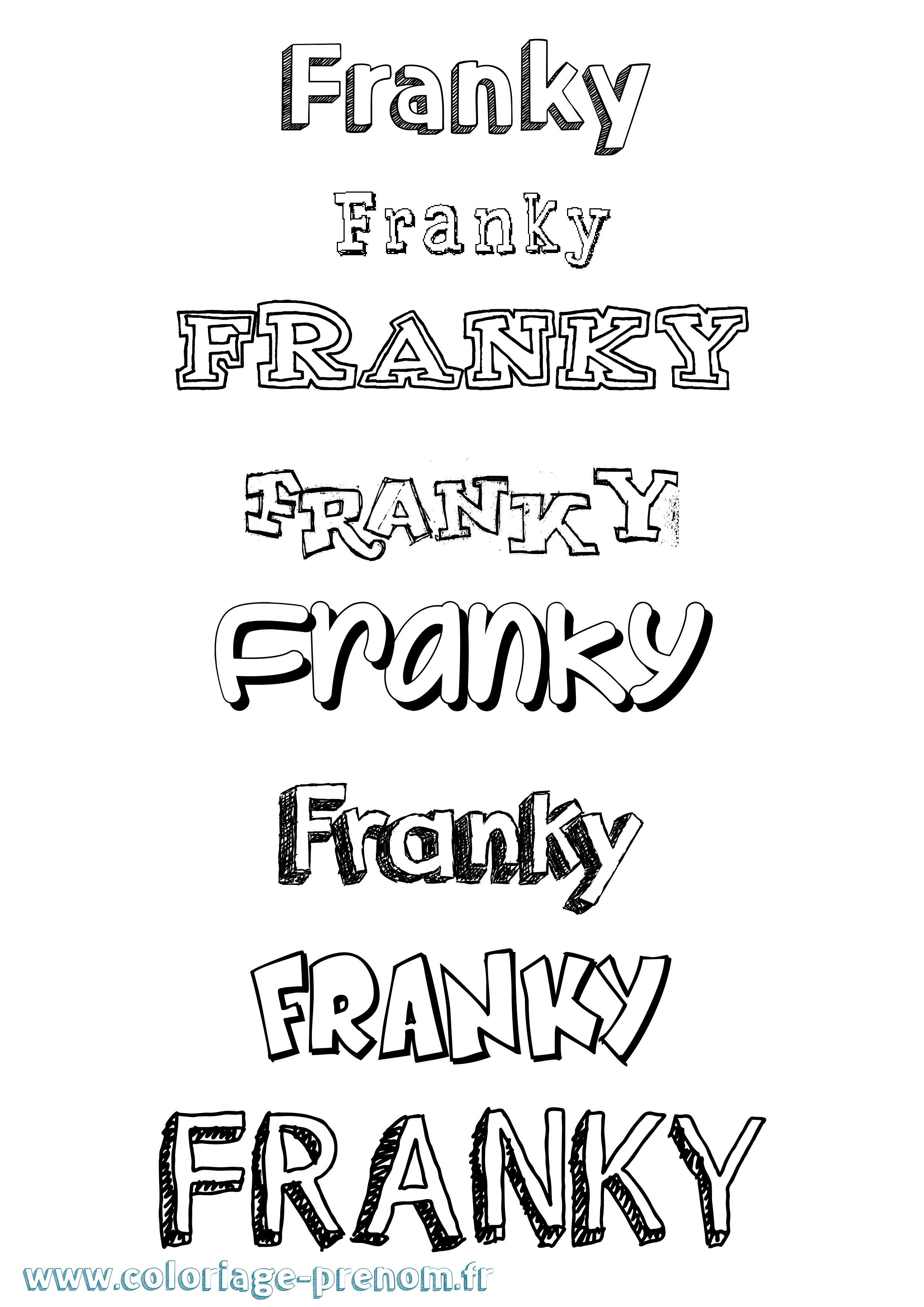 Coloriage Franky Dessiné Coloriage prénom Franky Dessiné