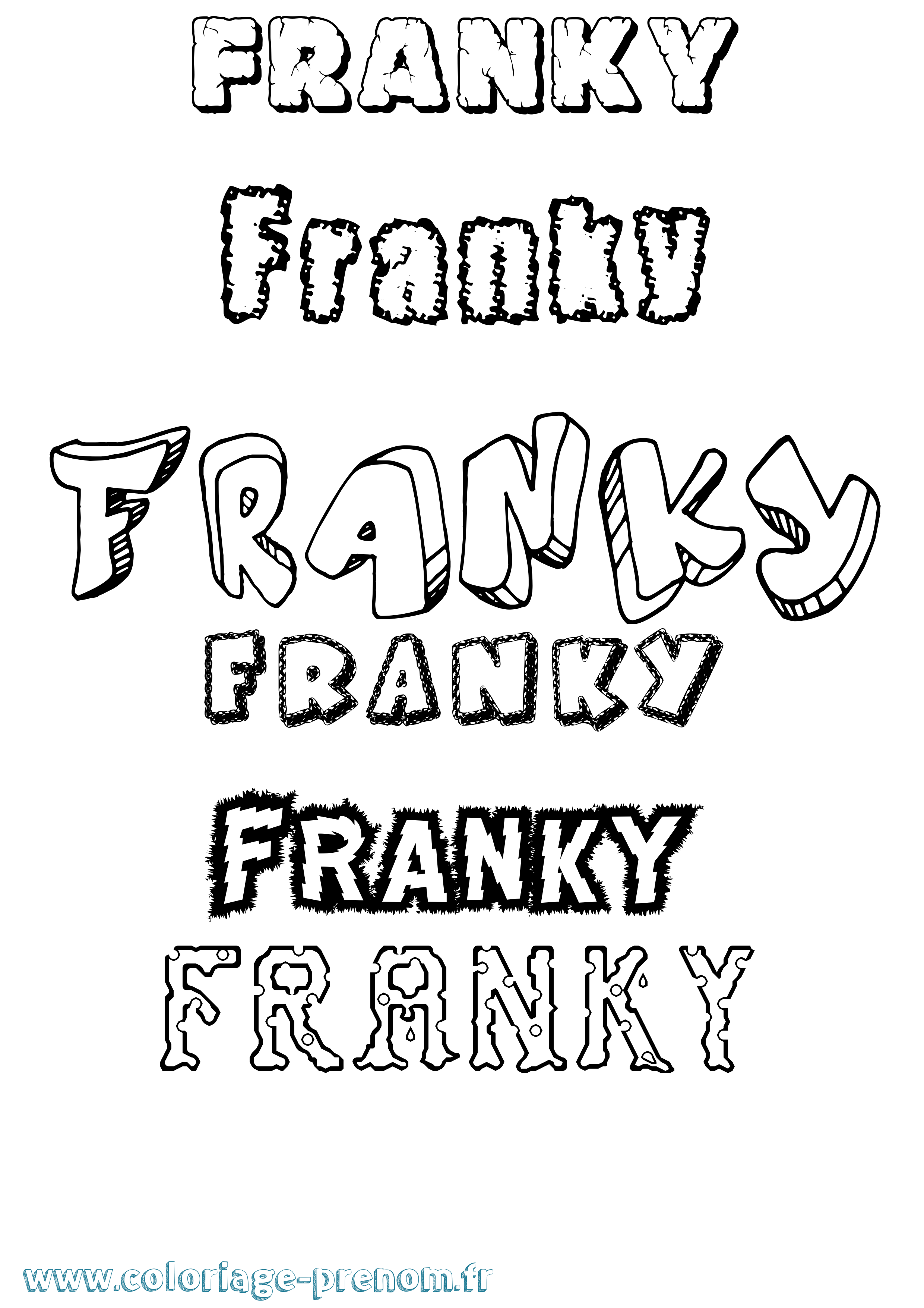 Coloriage Franky Destructuré Coloriage prénom Franky Destructuré