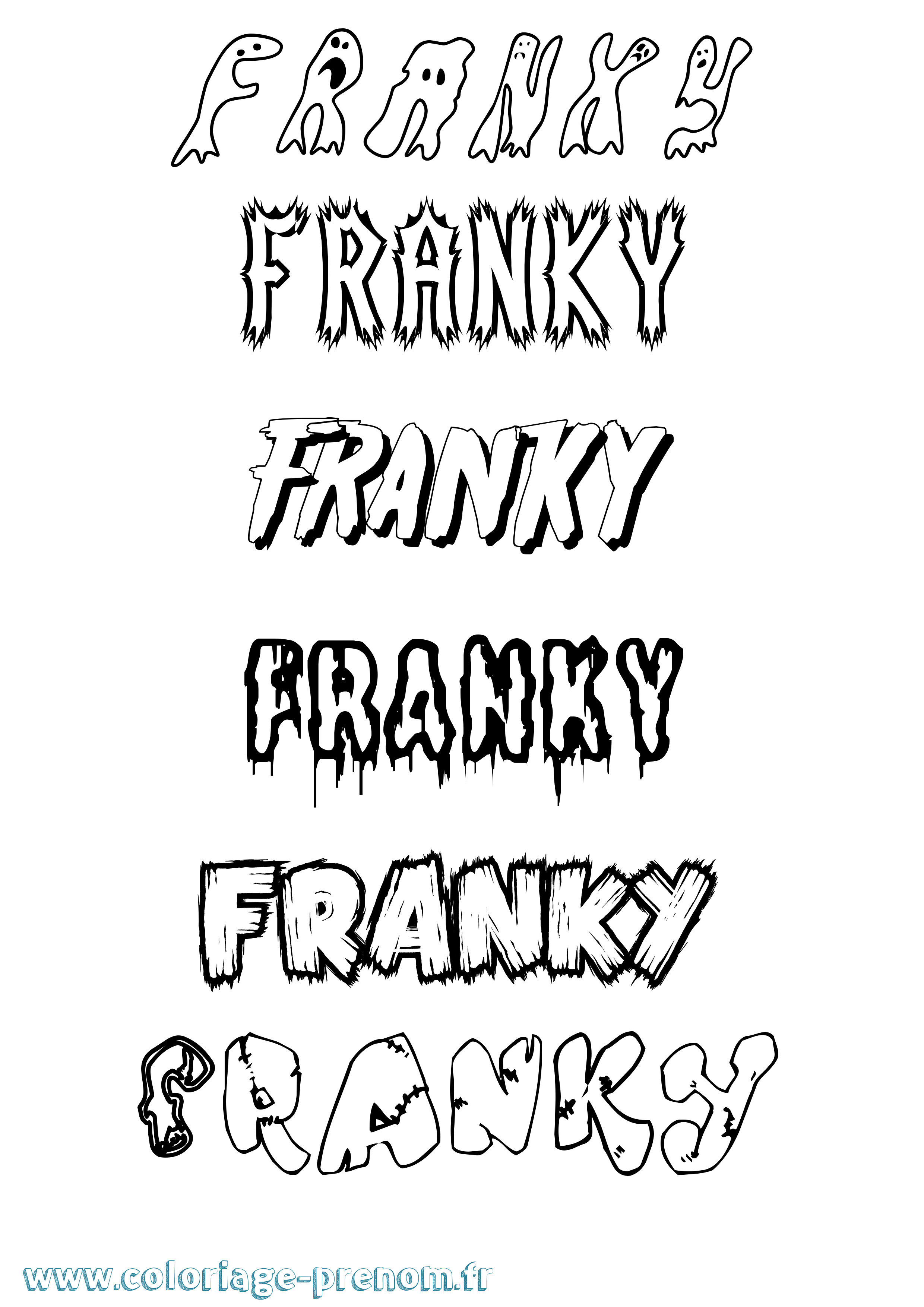 Coloriage Franky Frisson Coloriage prénom Franky Frisson