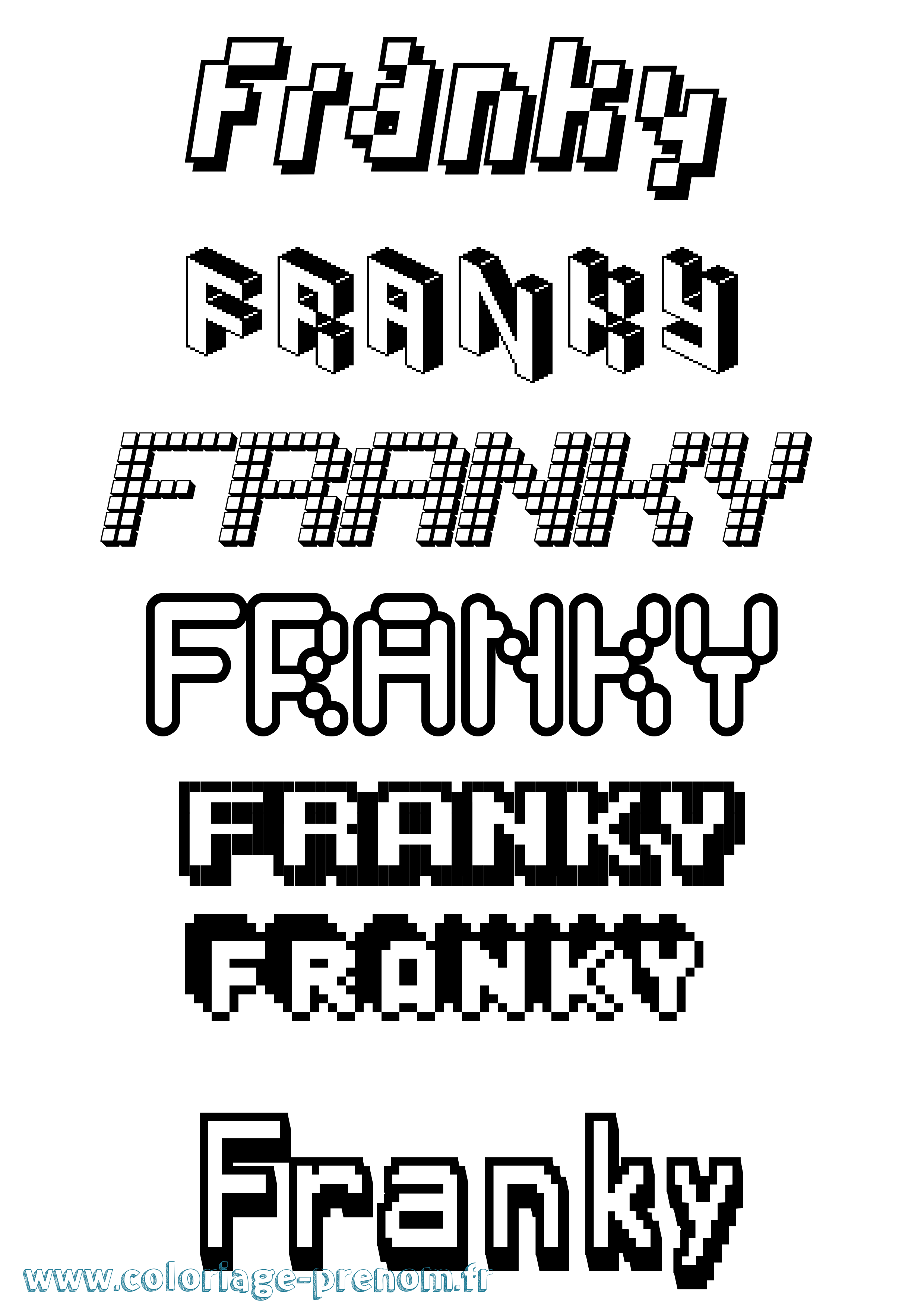 Coloriage Franky Pixel Coloriage prénom Franky Pixel