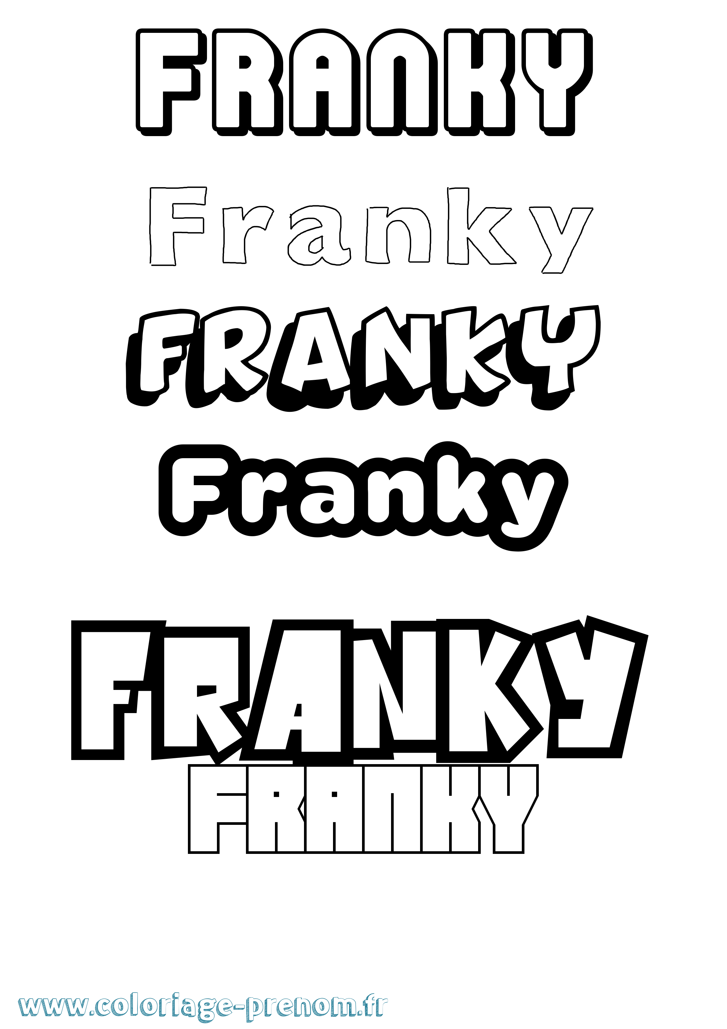 Coloriage Franky Simple Coloriage prénom Franky Simple