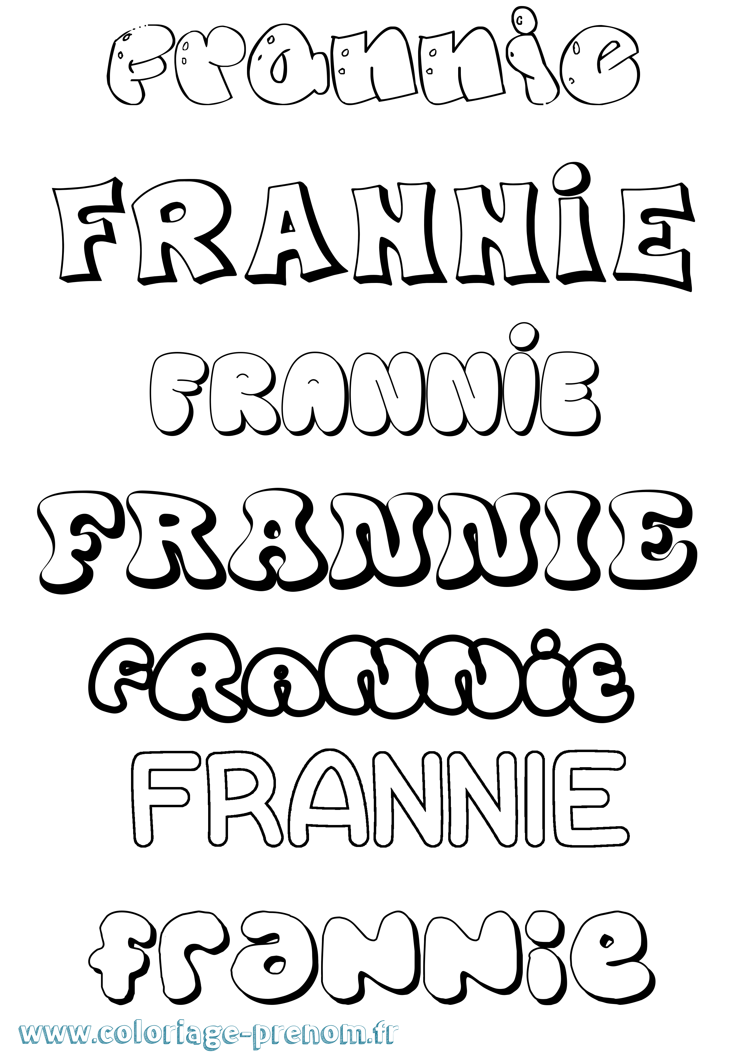 Coloriage Frannie Bubble Coloriage prénom Frannie Bubble