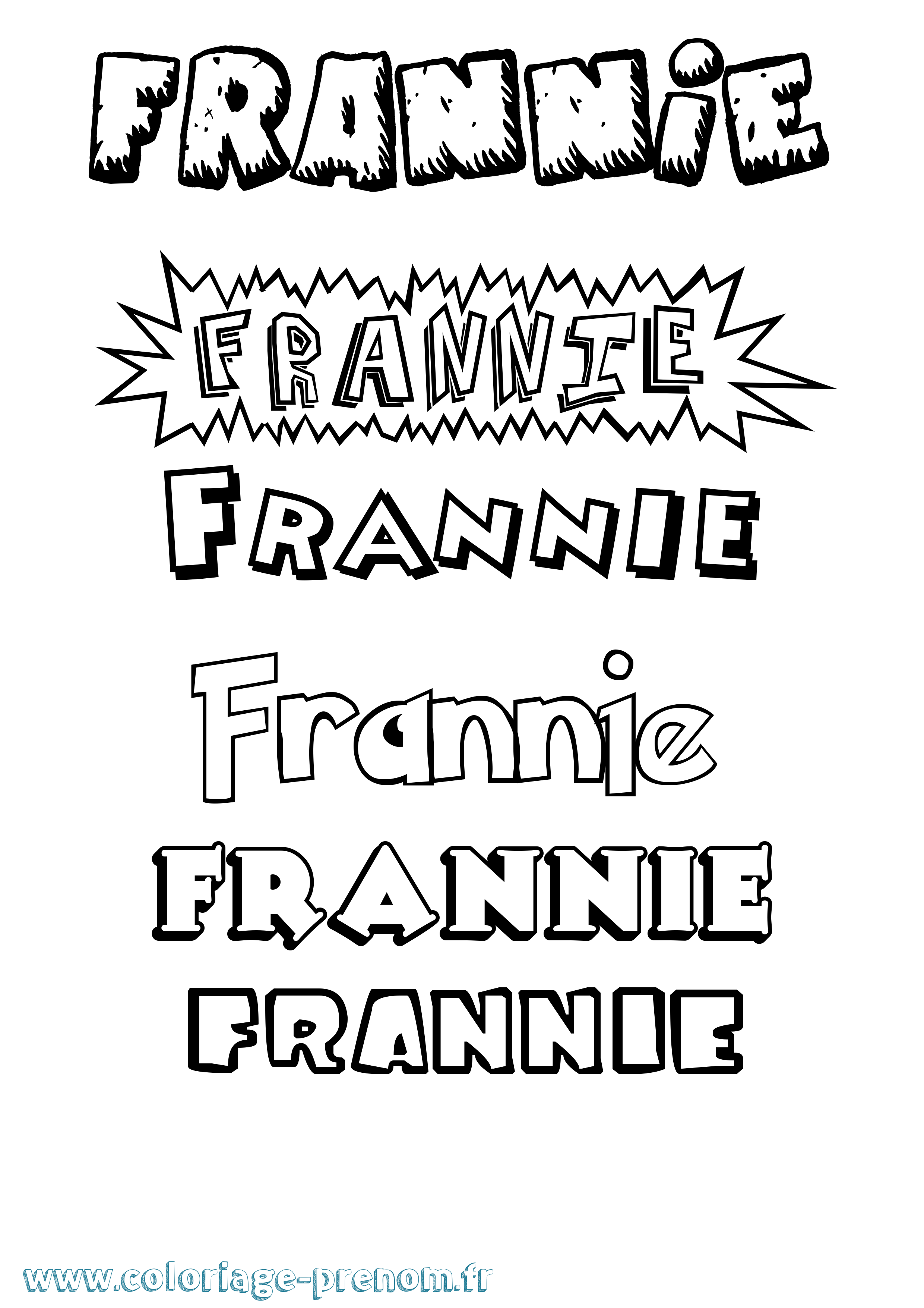 Coloriage Frannie Dessin Animé Coloriage prénom Frannie Dessin Animé