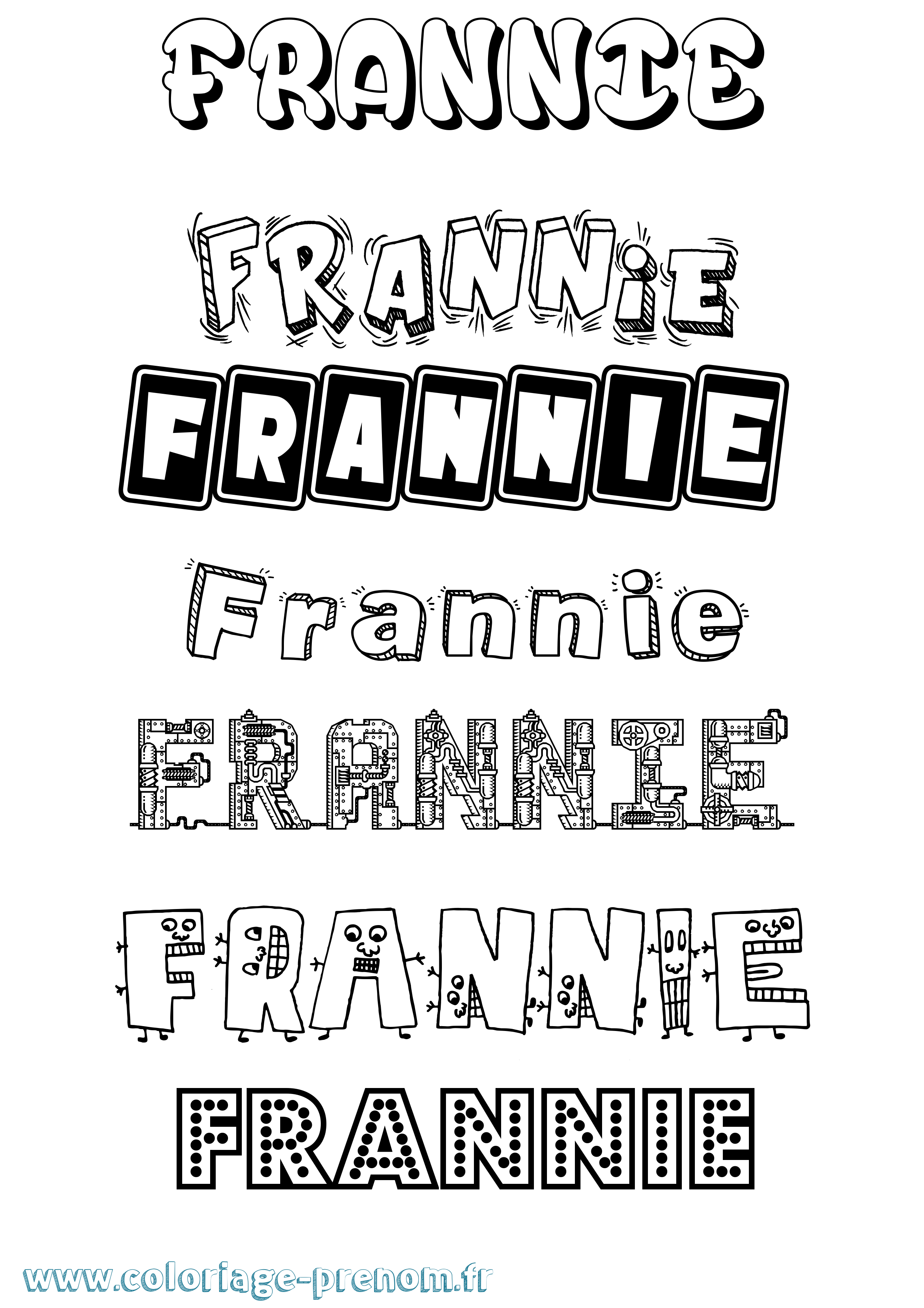 Coloriage Frannie Fun Coloriage prénom Frannie Fun