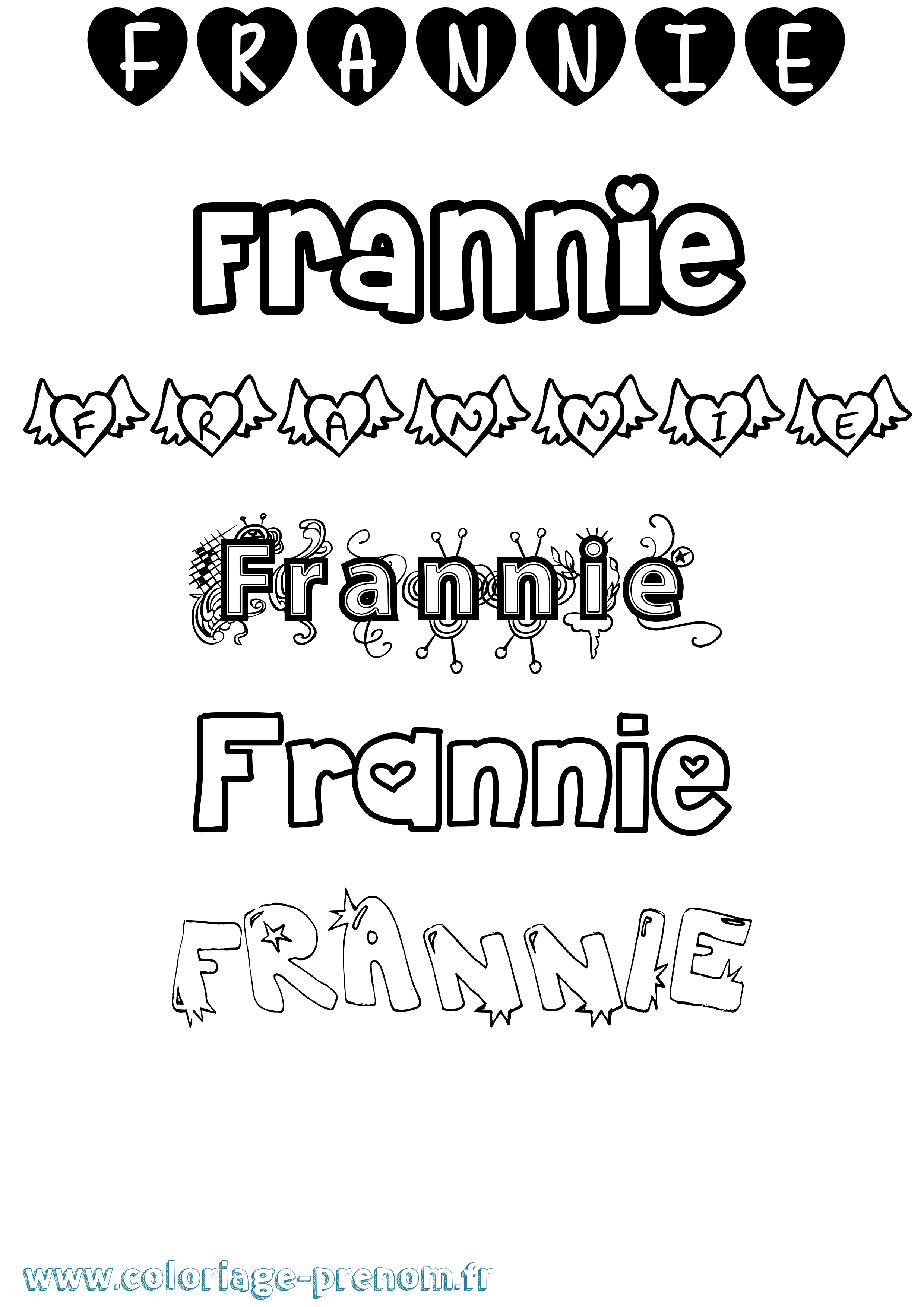 Coloriage Frannie Girly Coloriage prénom Frannie Girly