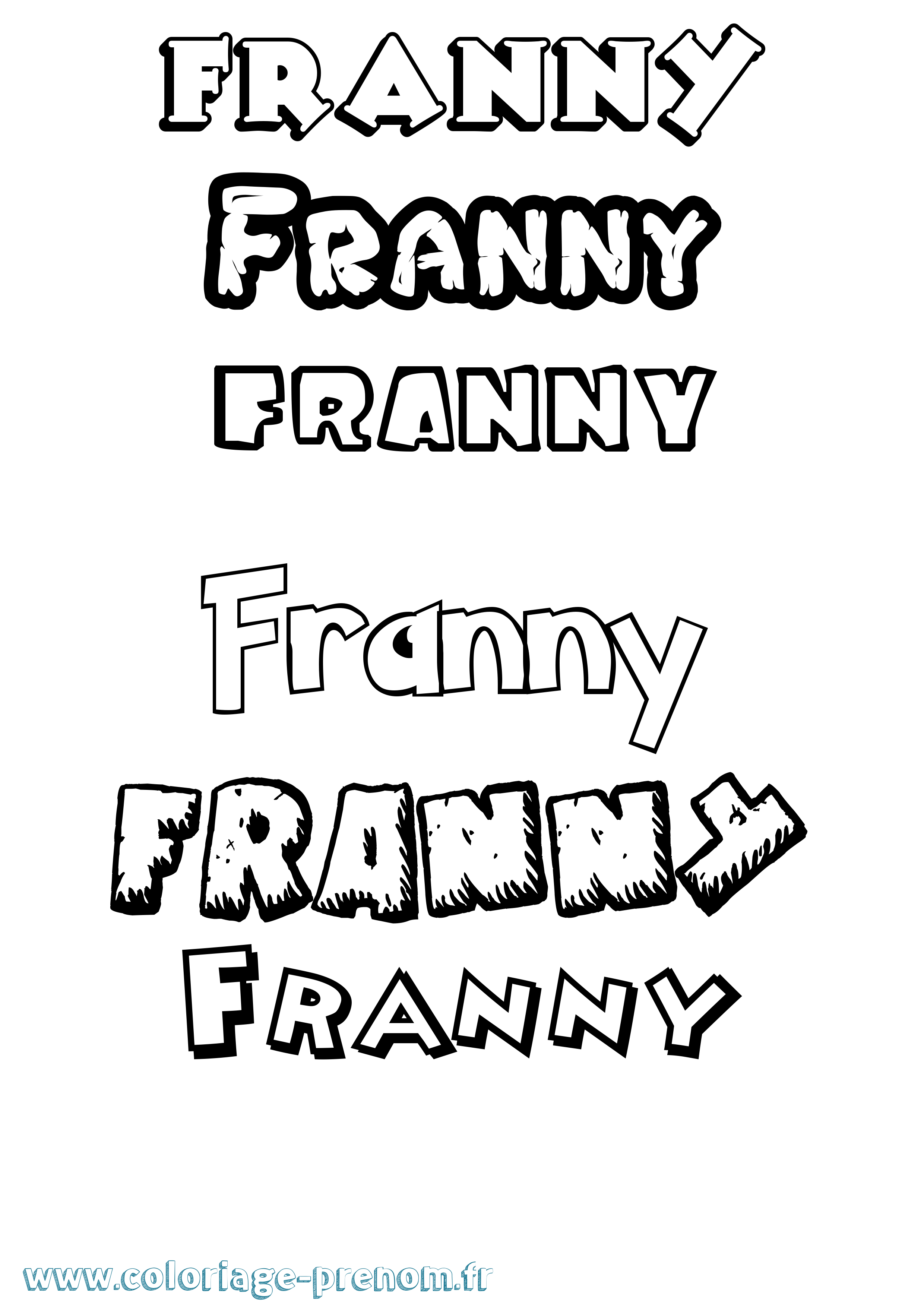 Coloriage Franny Dessin Animé Coloriage prénom Franny Dessin Animé
