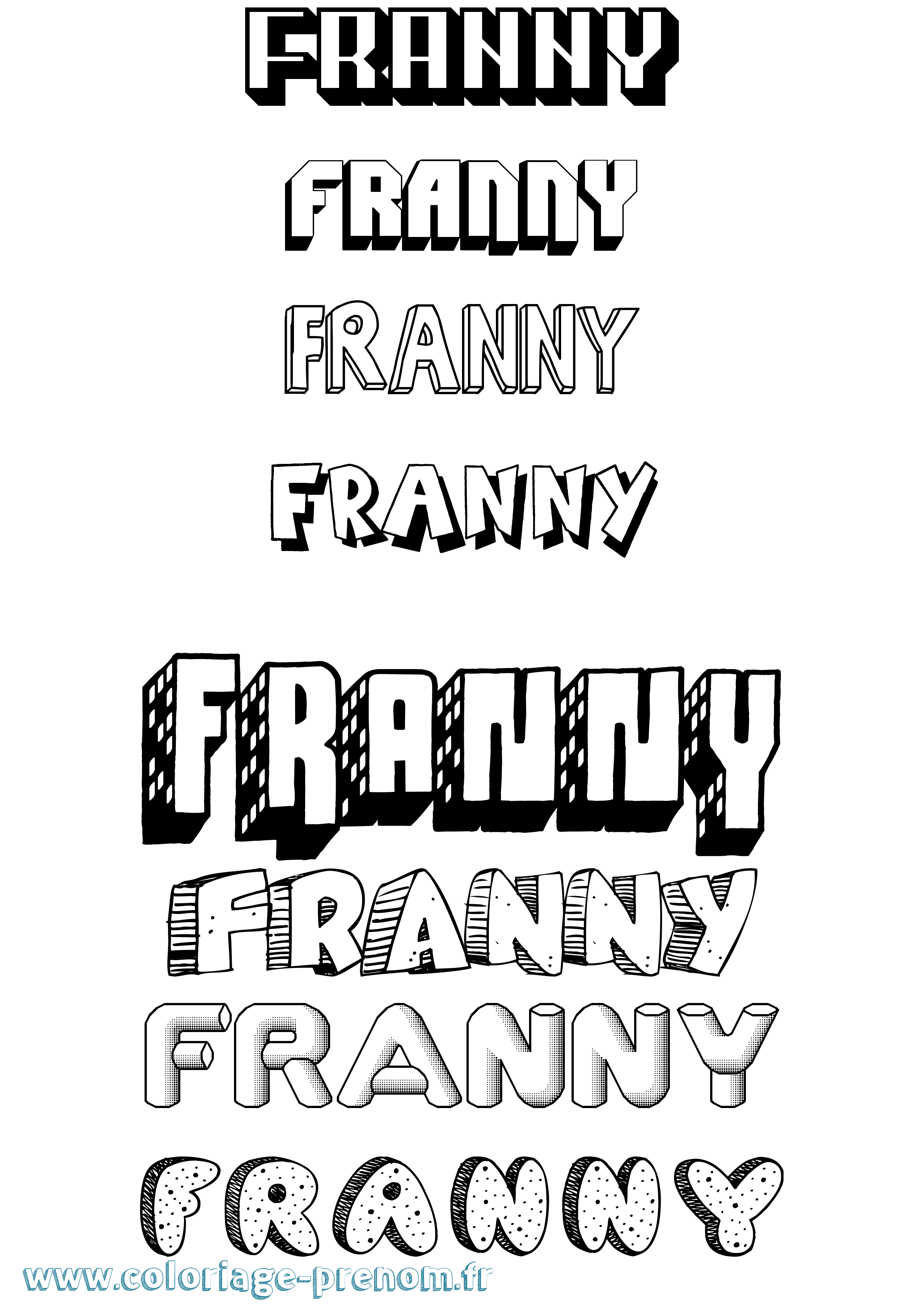Coloriage Franny Effet 3D Coloriage prénom Franny Effet 3D