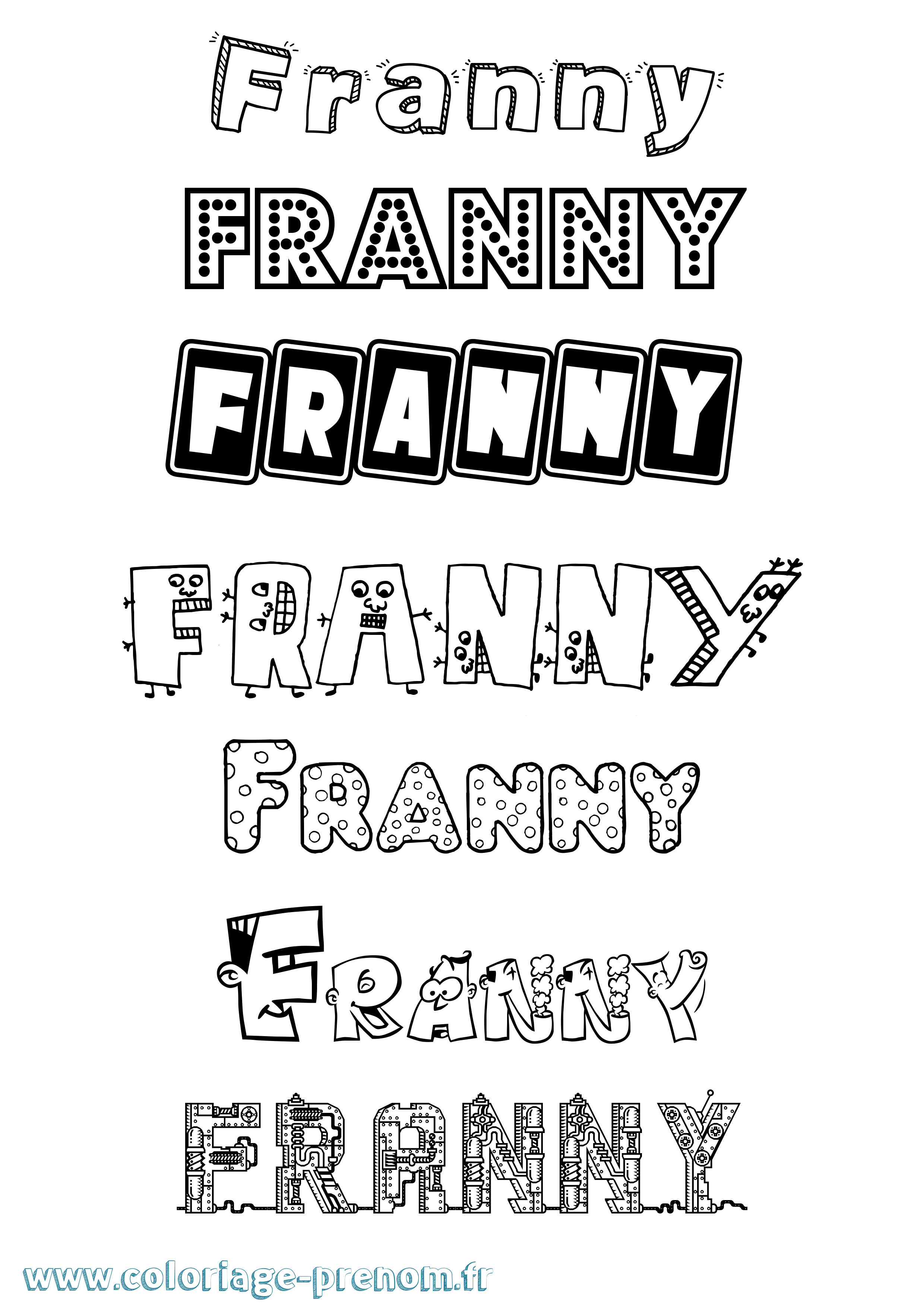 Coloriage Franny Fun Coloriage prénom Franny Fun