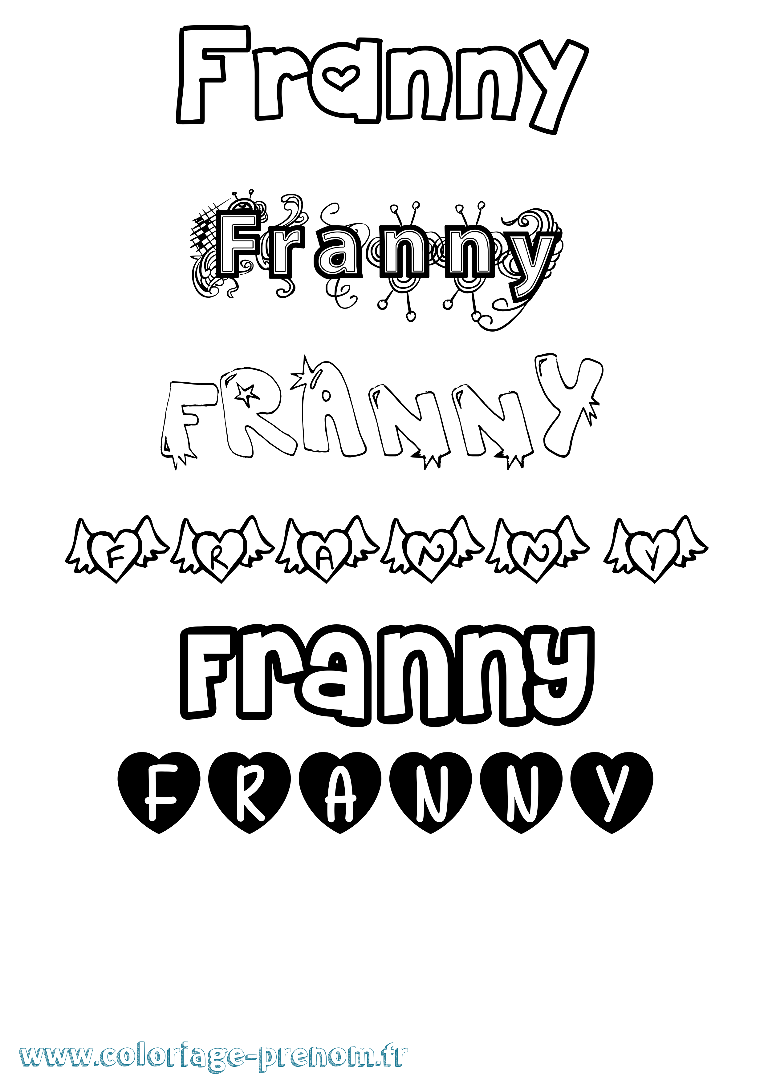 Coloriage Franny Girly Coloriage prénom Franny Girly