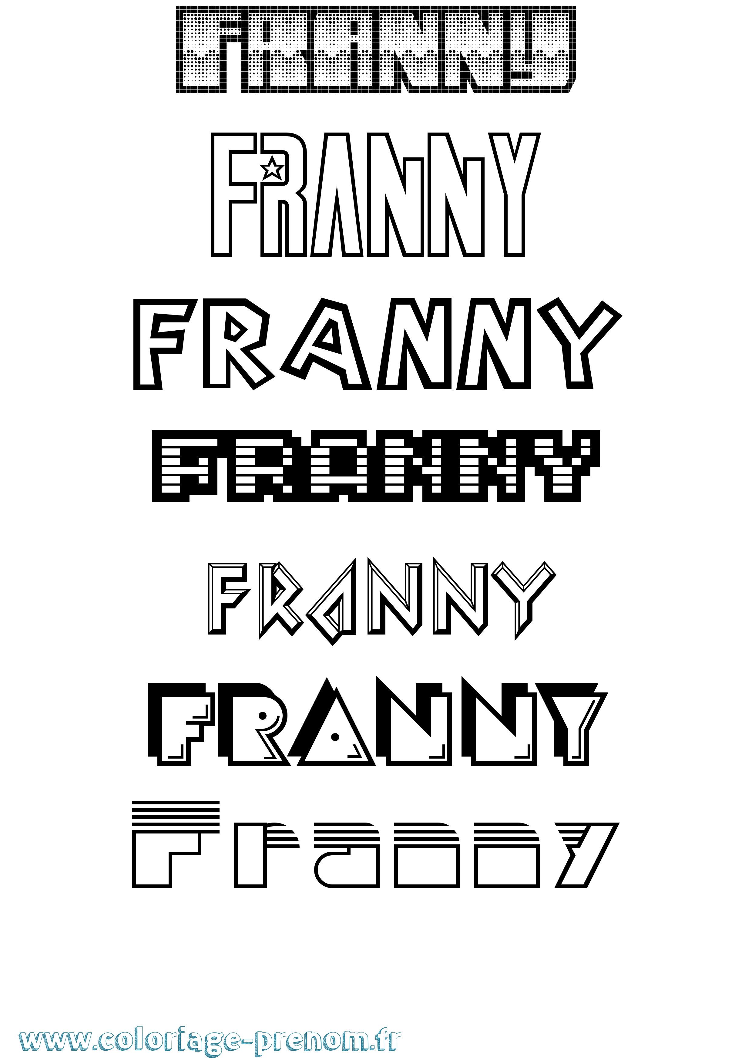 Coloriage Franny Jeux Vidéos Coloriage prénom Franny Jeux Vidéos