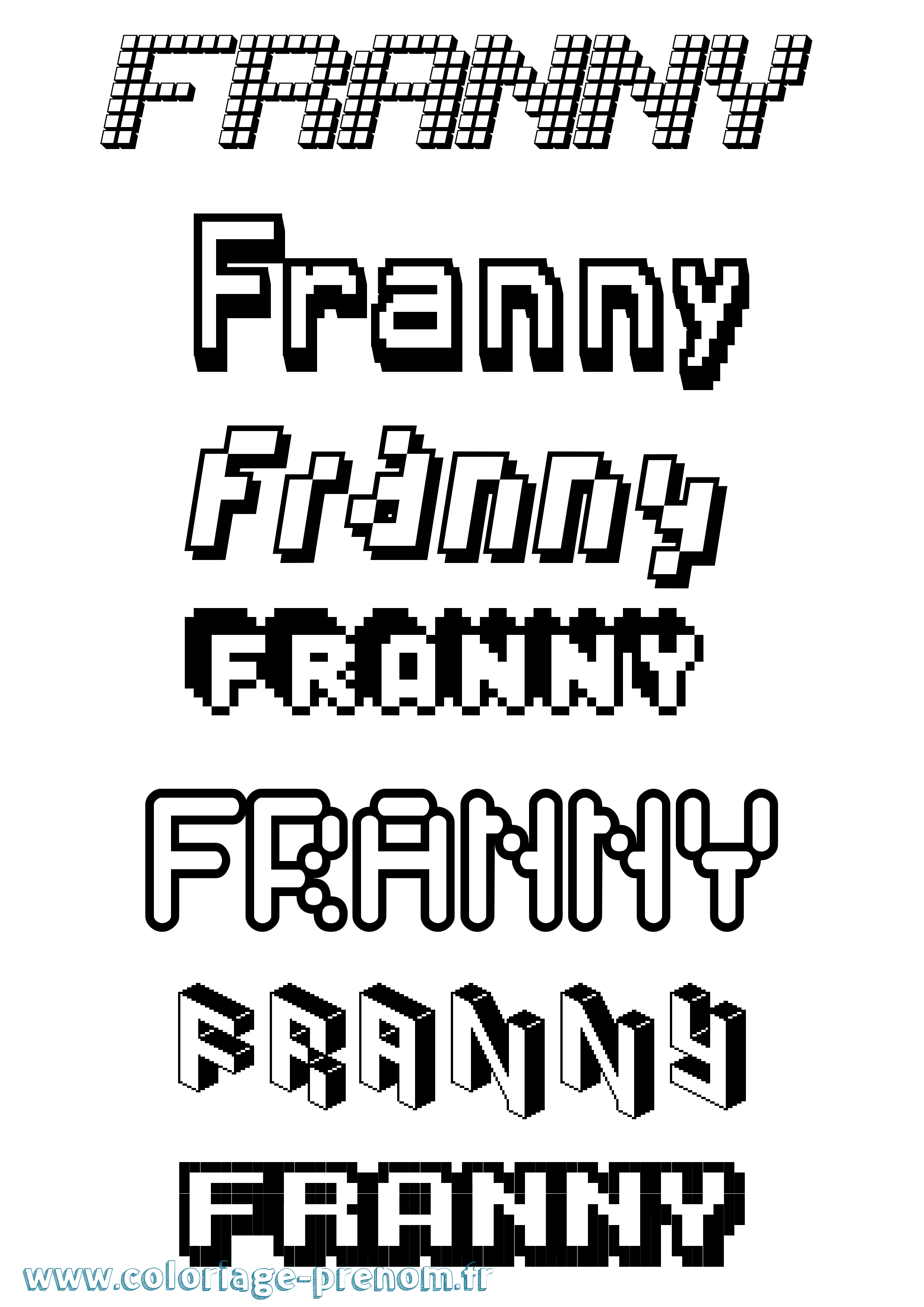 Coloriage Franny Pixel Coloriage prénom Franny Pixel