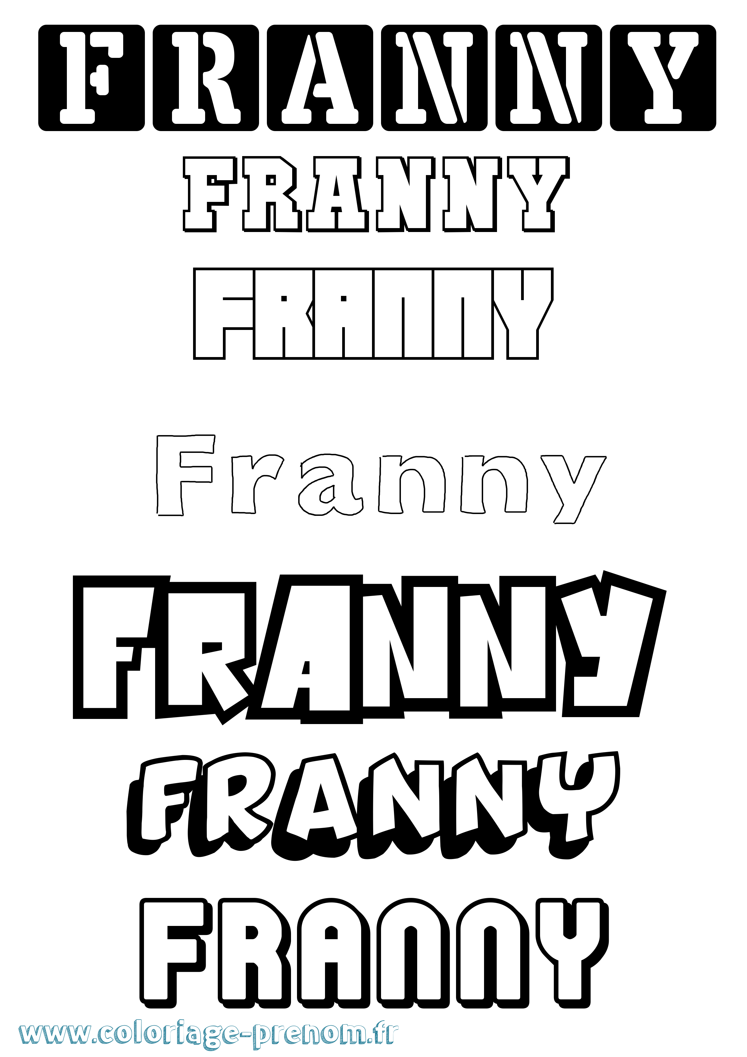 Coloriage Franny Simple Coloriage prénom Franny Simple
