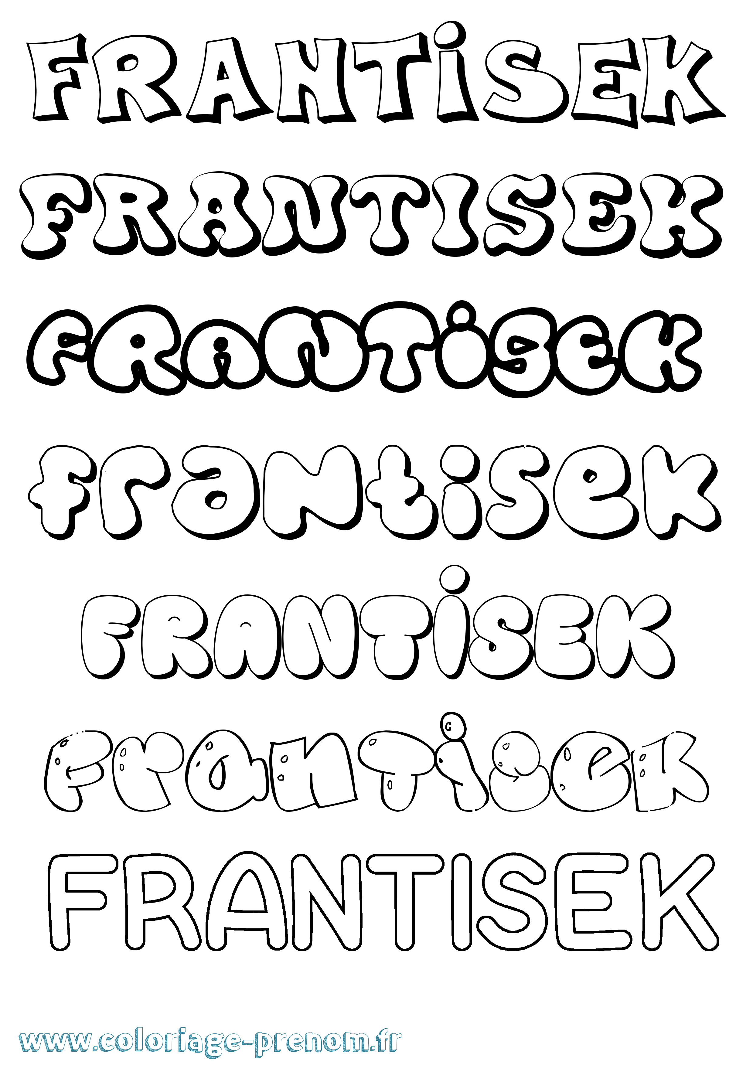 Coloriage Frantisek Bubble Coloriage prénom Frantisek Bubble