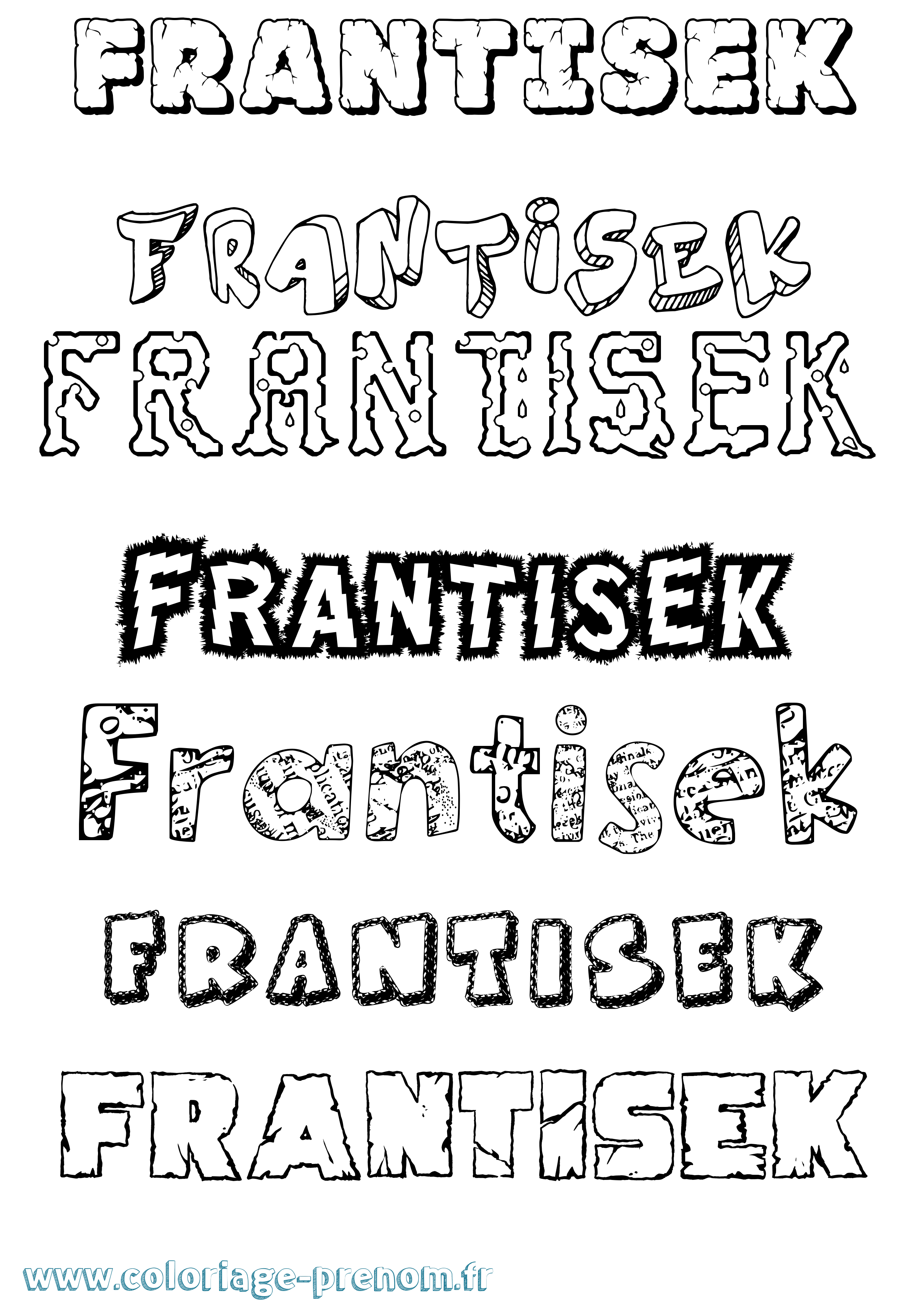 Coloriage Frantisek Destructuré Coloriage prénom Frantisek Destructuré
