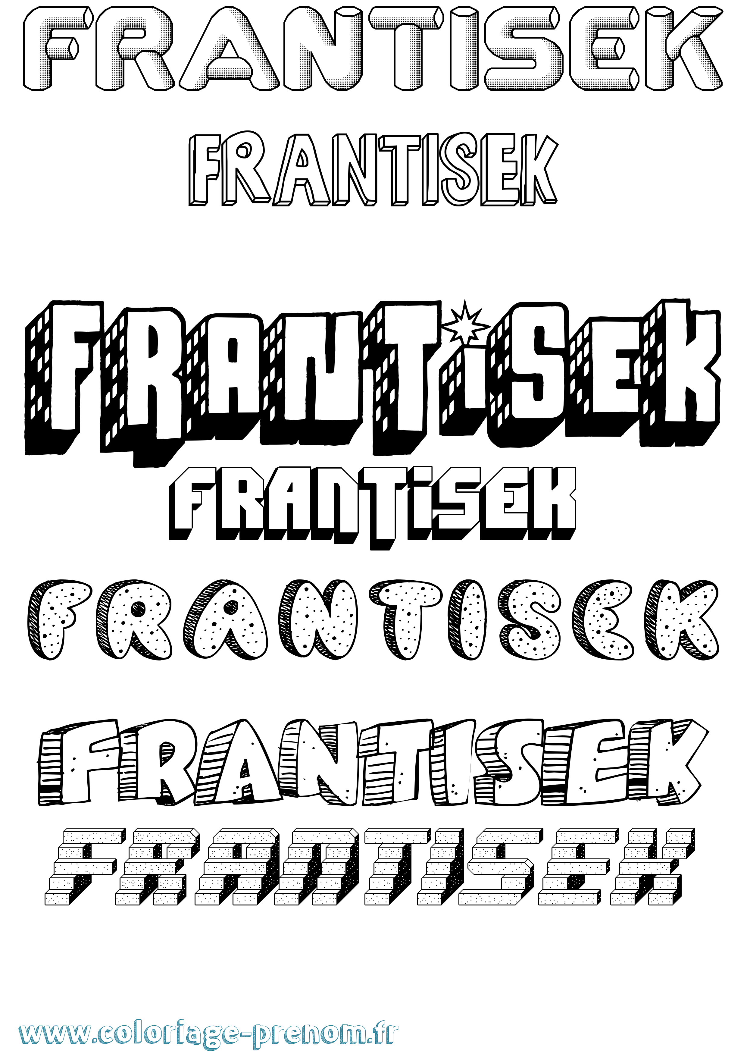 Coloriage Frantisek Effet 3D Coloriage prénom Frantisek Effet 3D