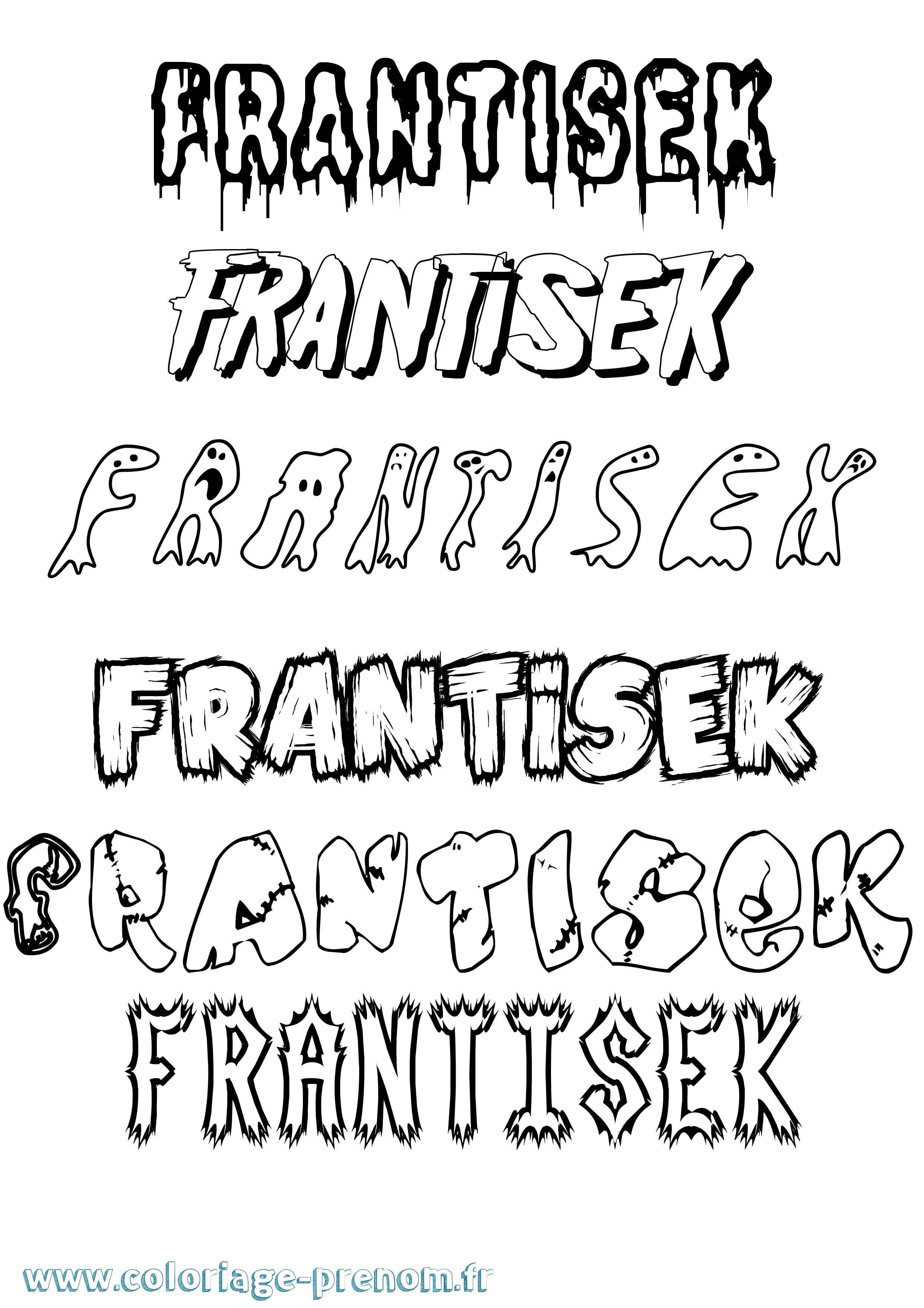 Coloriage Frantisek Frisson Coloriage prénom Frantisek Frisson