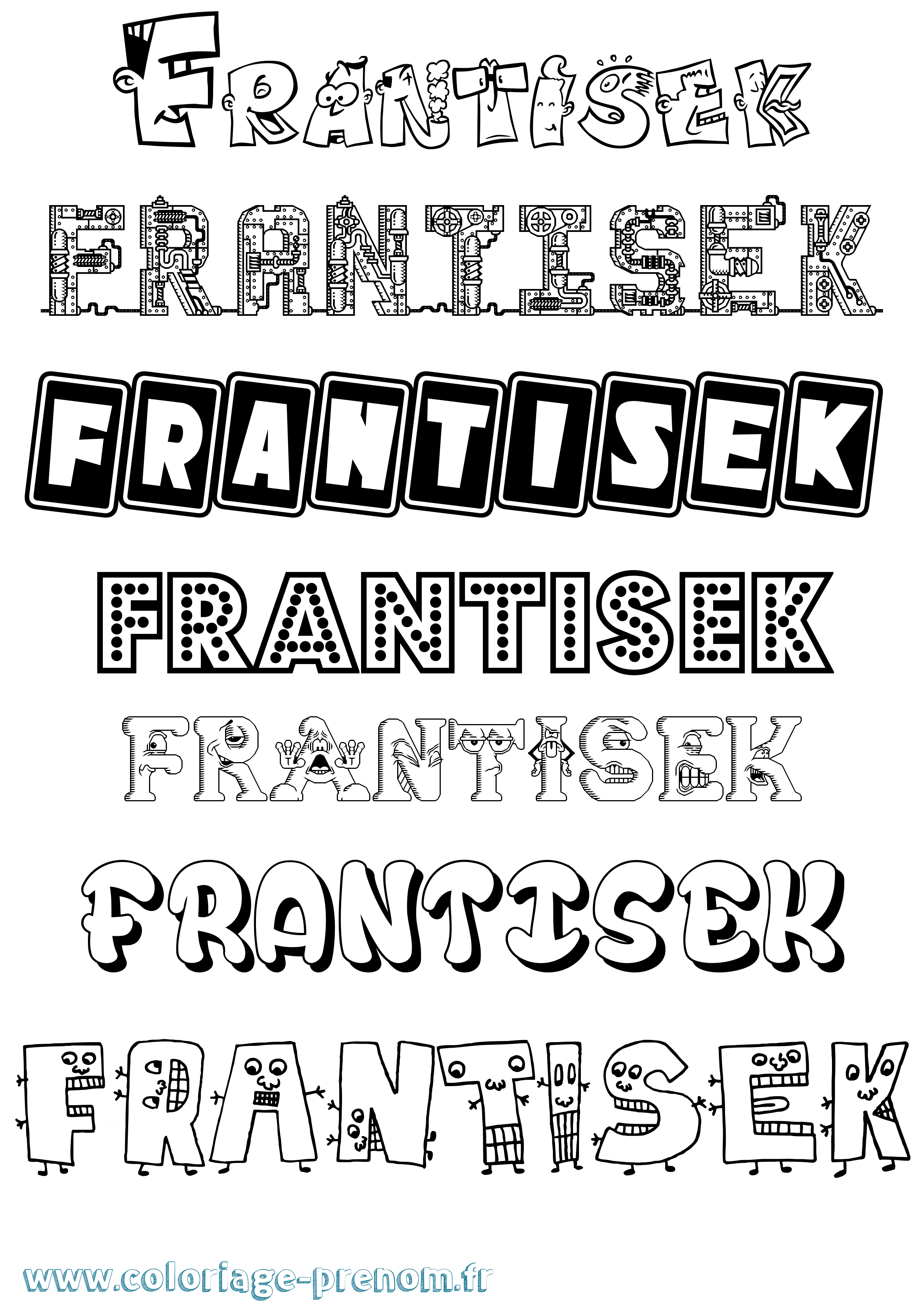 Coloriage Frantisek Fun Coloriage prénom Frantisek Fun