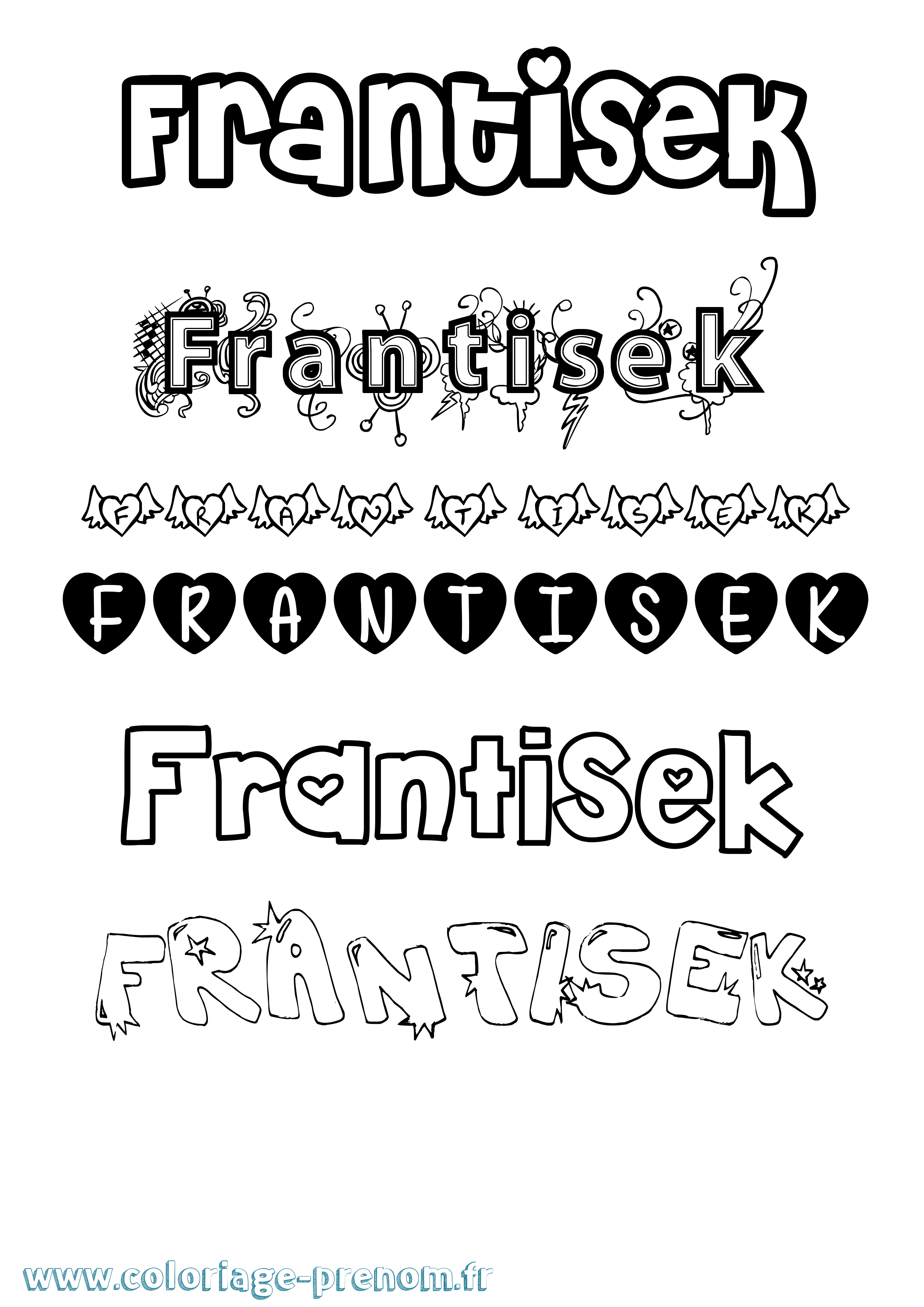Coloriage Frantisek Girly Coloriage prénom Frantisek Girly