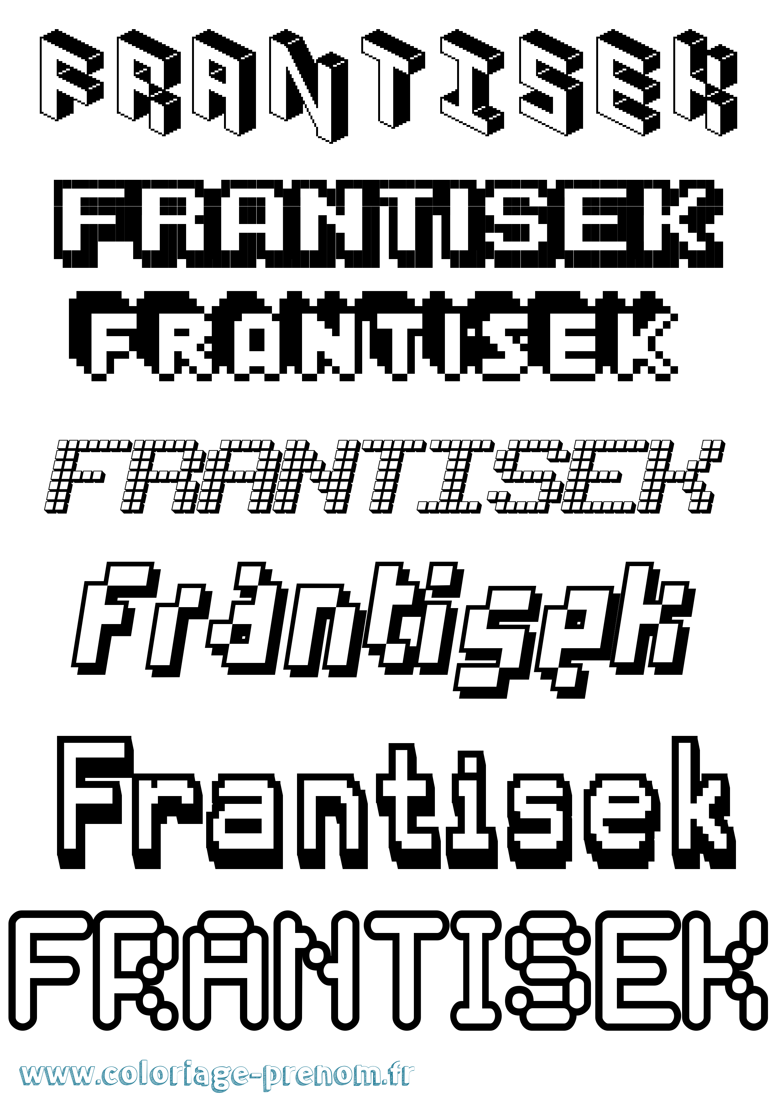 Coloriage Frantisek Pixel Coloriage prénom Frantisek Pixel