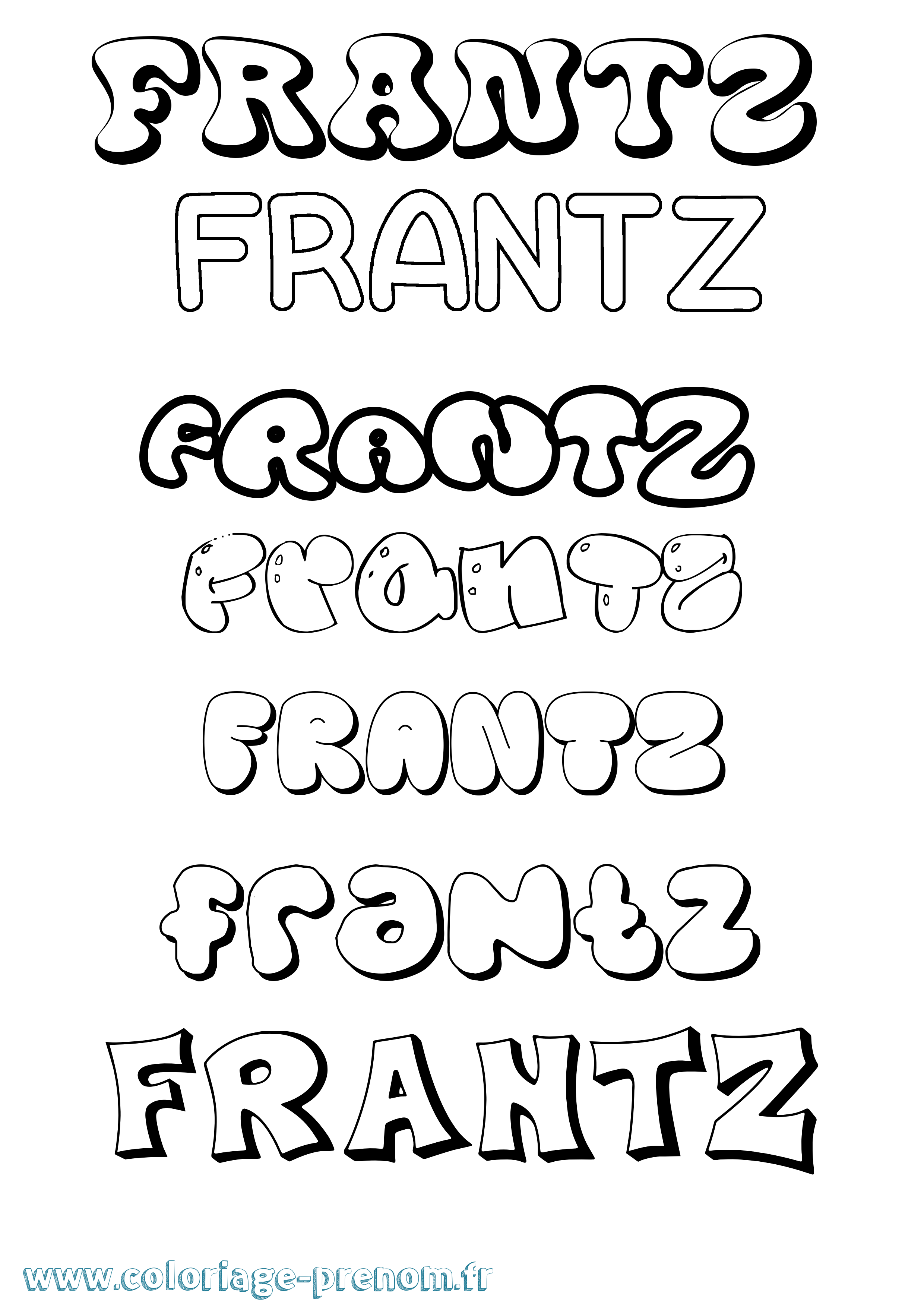 Coloriage Frantz Bubble Coloriage prénom Frantz Bubble