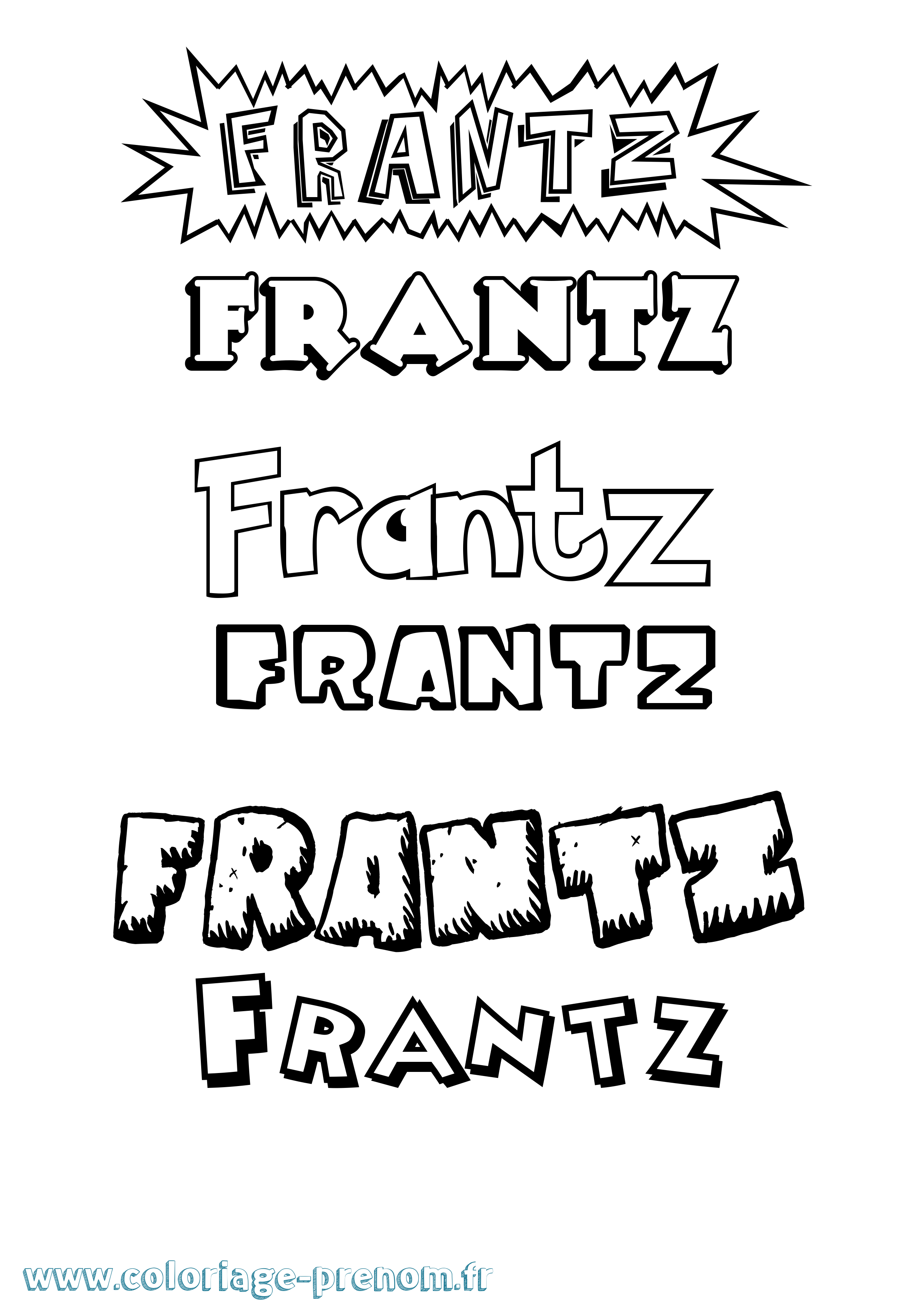 Coloriage Frantz Dessin Animé Coloriage prénom Frantz Dessin Animé