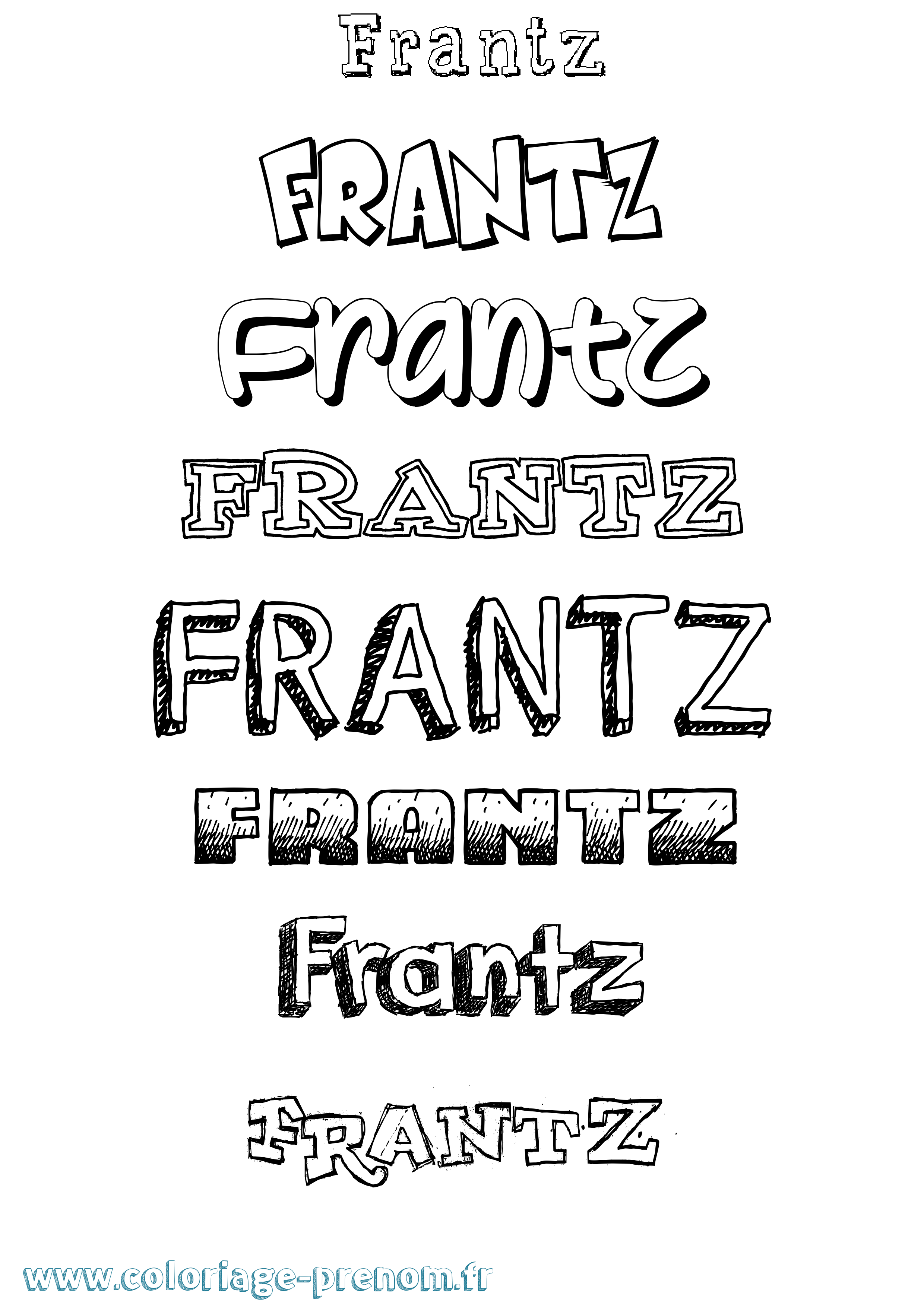 Coloriage Frantz Dessiné Coloriage prénom Frantz Dessiné