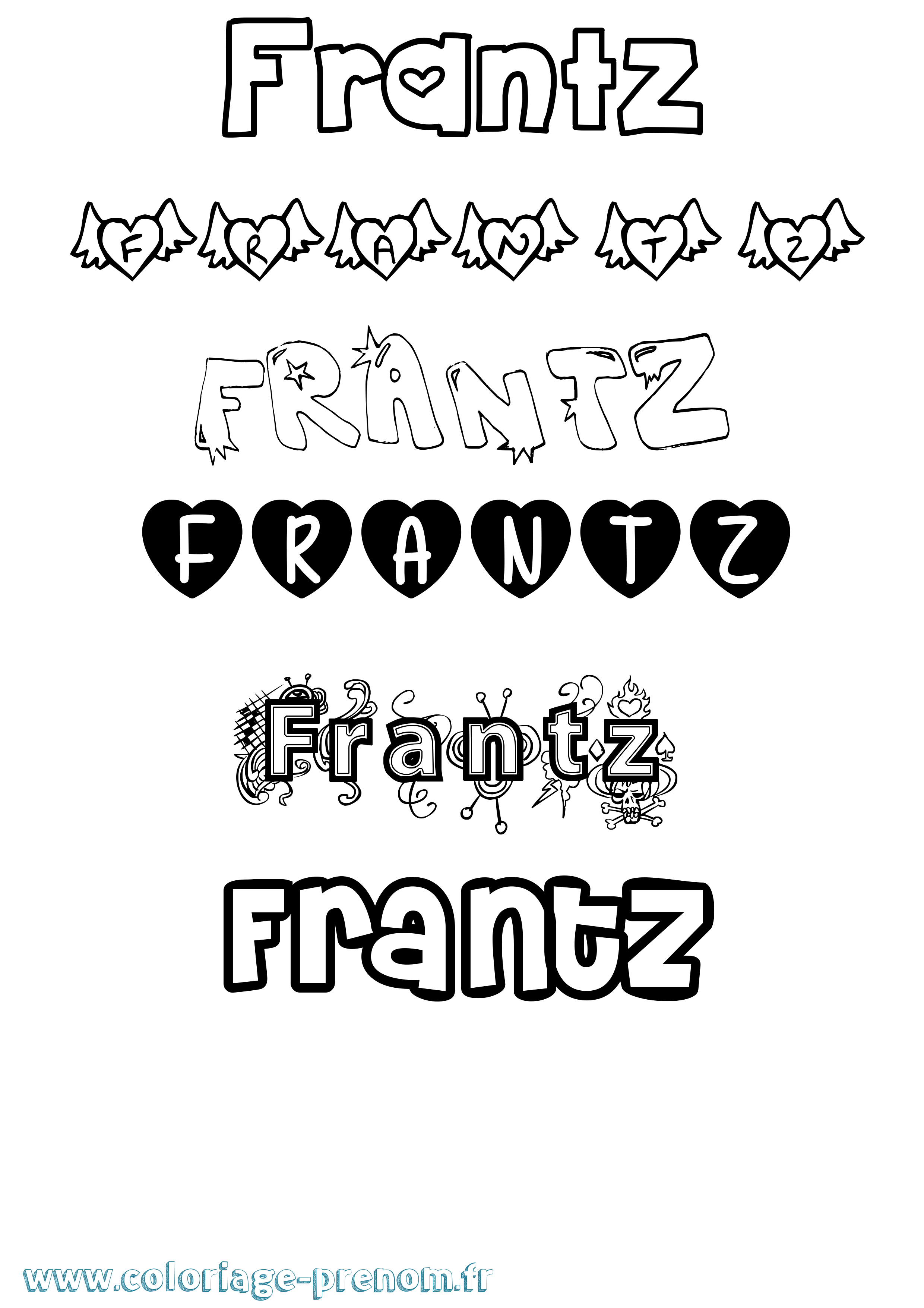 Coloriage Frantz Girly Coloriage prénom Frantz Girly