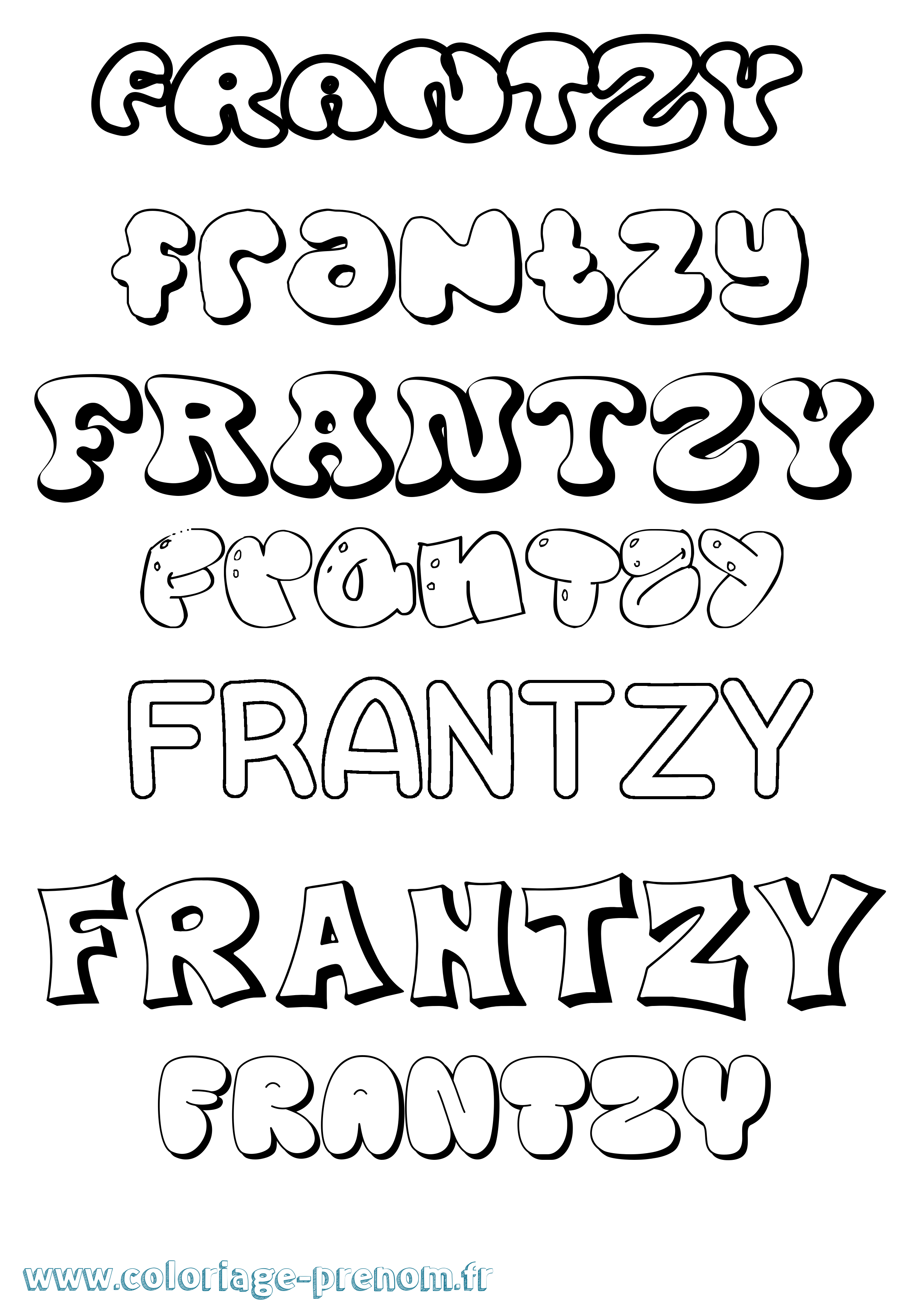 Coloriage Frantzy Bubble Coloriage prénom Frantzy Bubble