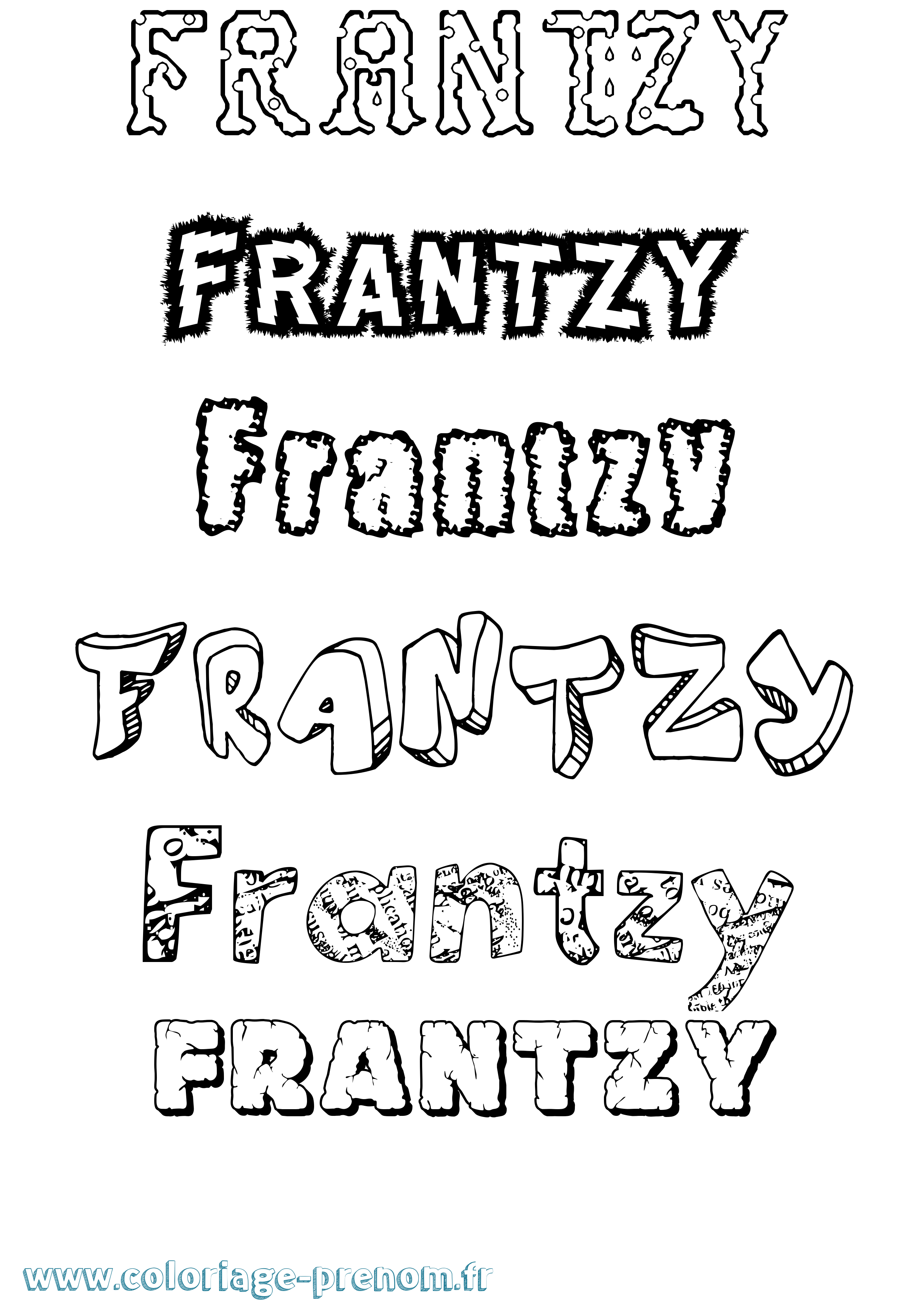 Coloriage Frantzy Destructuré Coloriage prénom Frantzy Destructuré