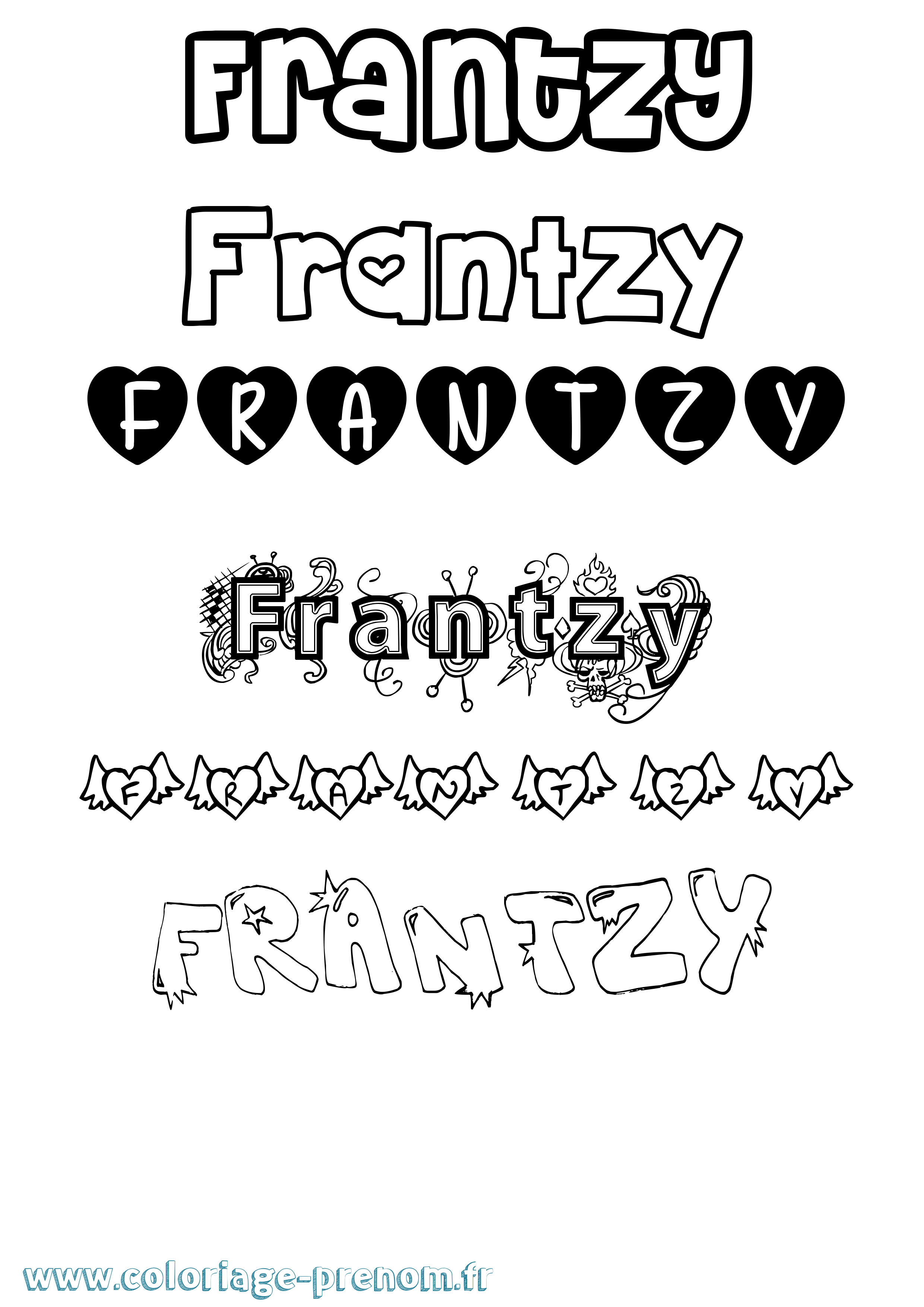 Coloriage Frantzy Girly Coloriage prénom Frantzy Girly