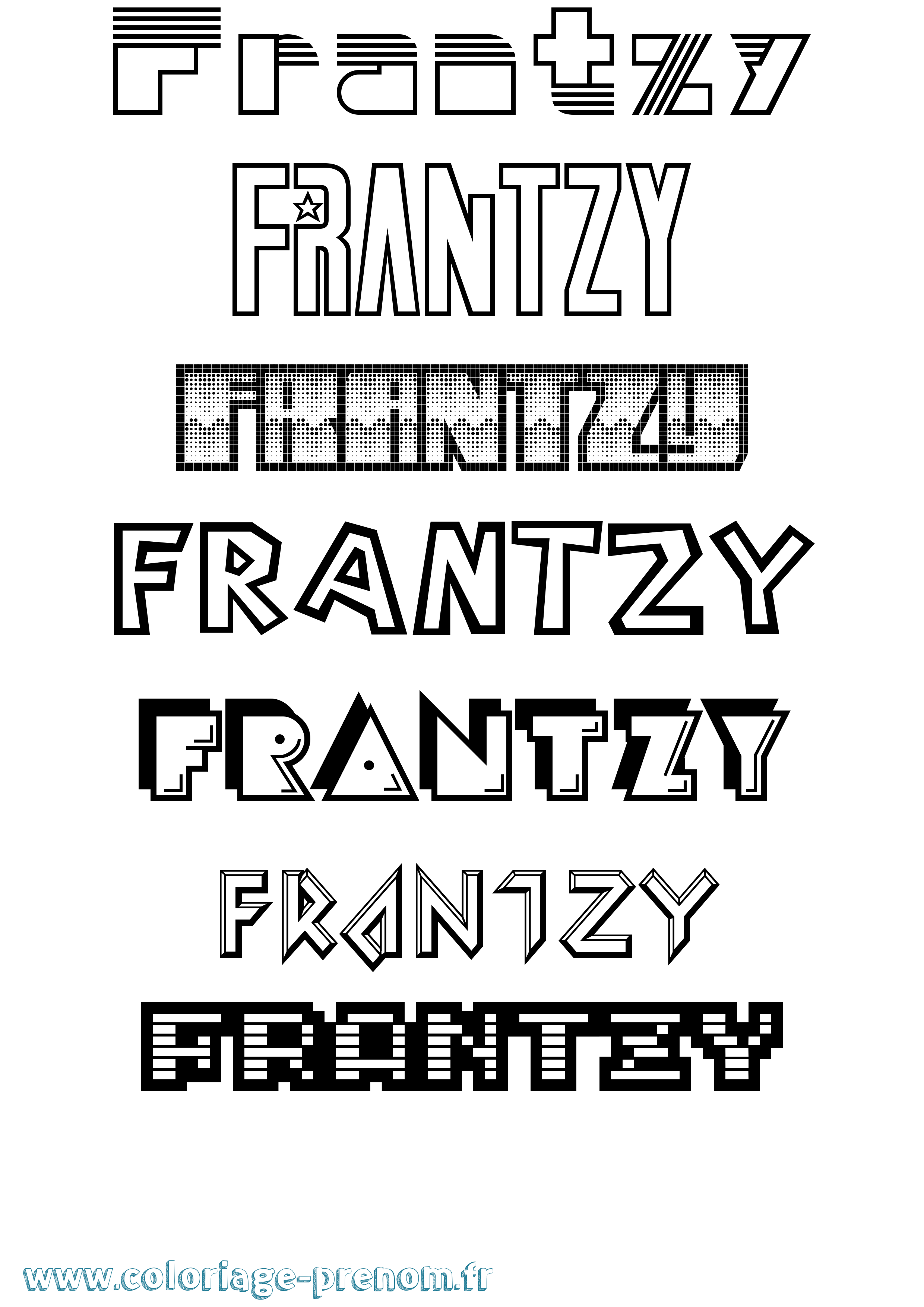 Coloriage Frantzy Jeux Vidéos Coloriage prénom Frantzy Jeux Vidéos