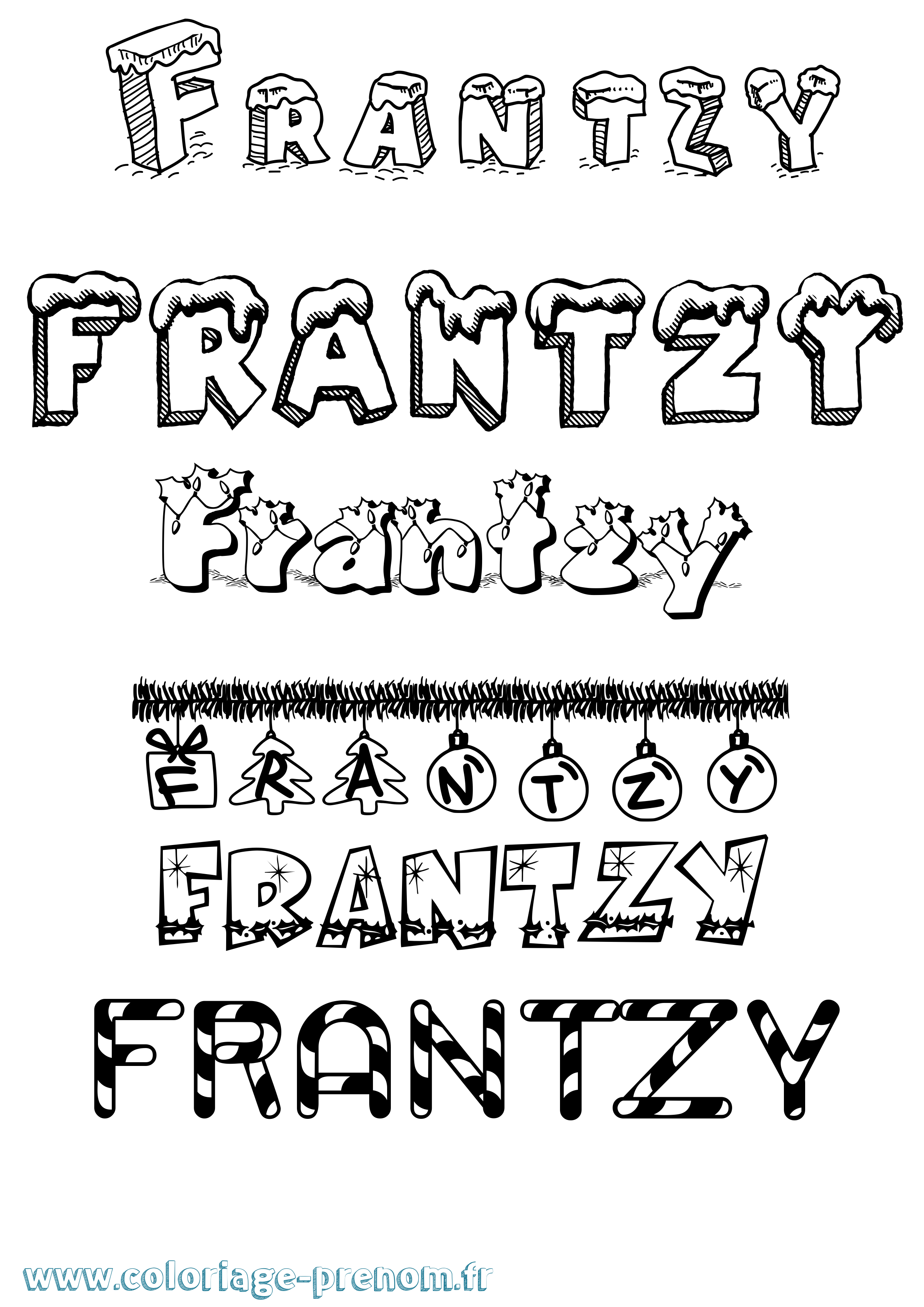 Coloriage Frantzy Noël Coloriage prénom Frantzy Noël