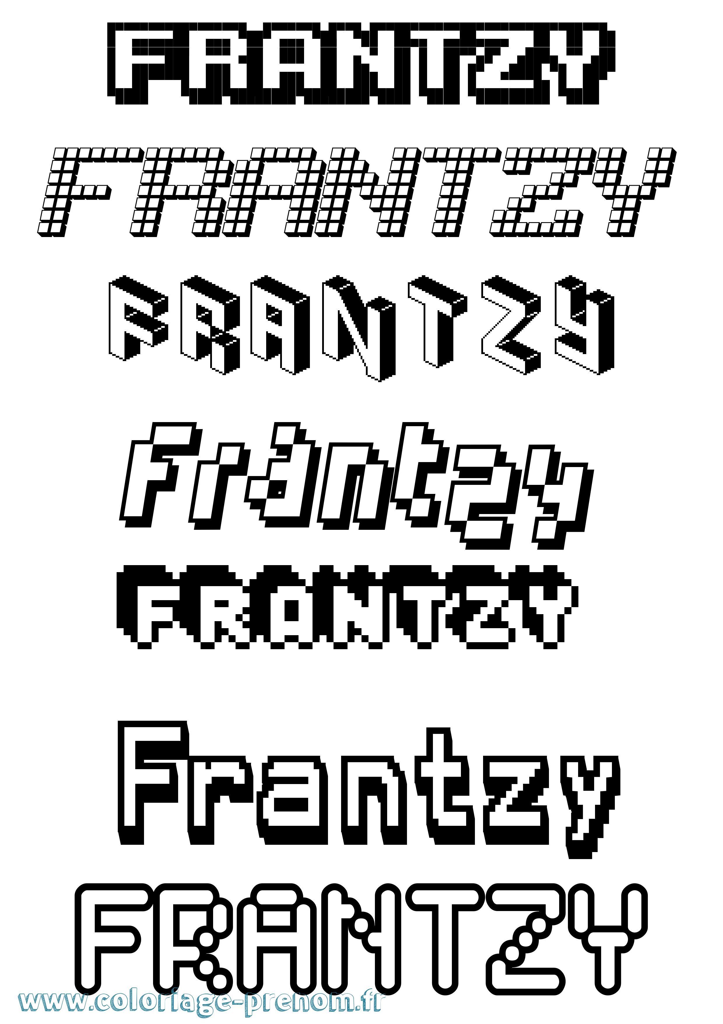 Coloriage Frantzy Pixel Coloriage prénom Frantzy Pixel