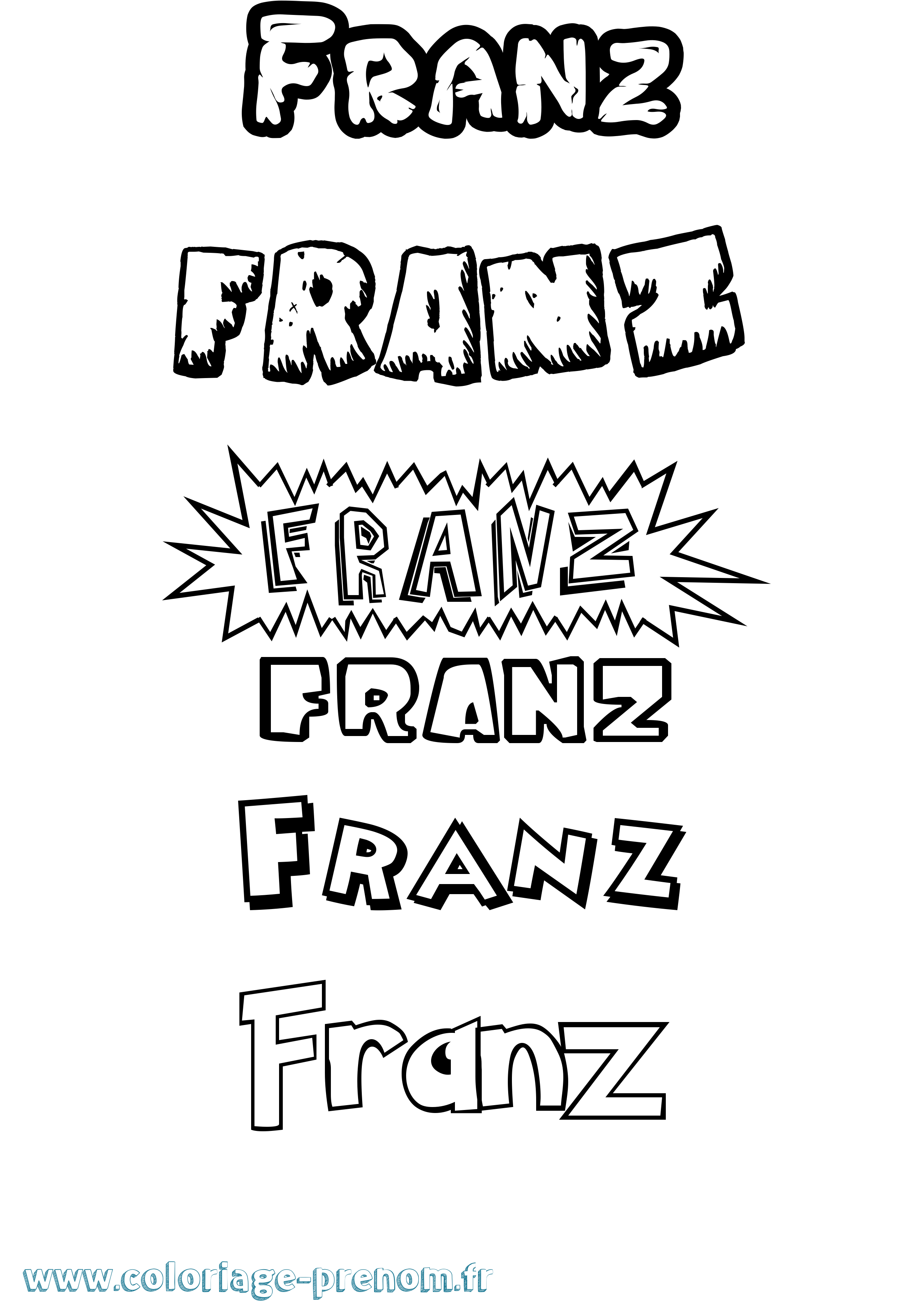 Coloriage Franz Dessin Animé Coloriage prénom Franz Dessin Animé