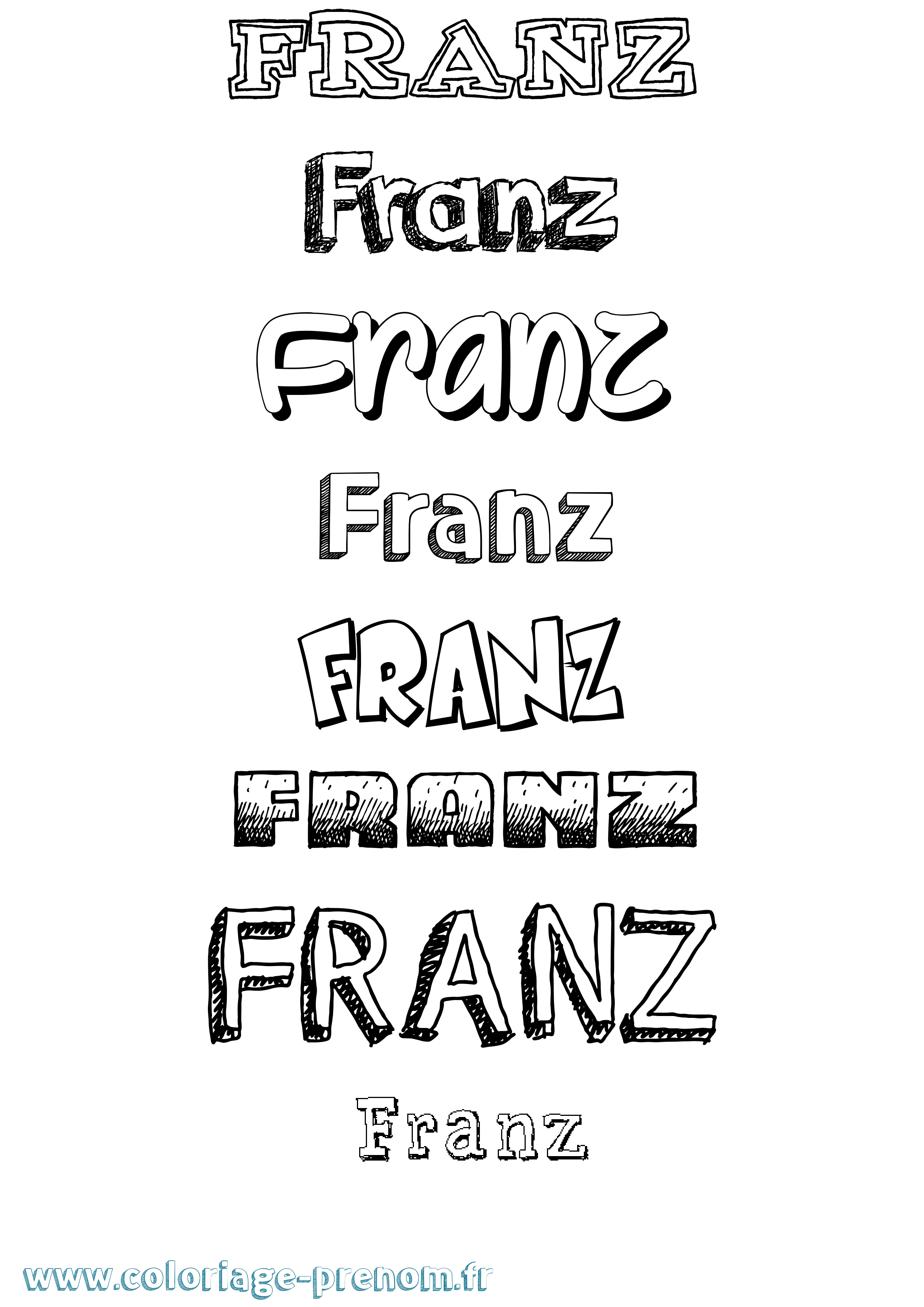 Coloriage Franz Dessiné Coloriage prénom Franz Dessiné
