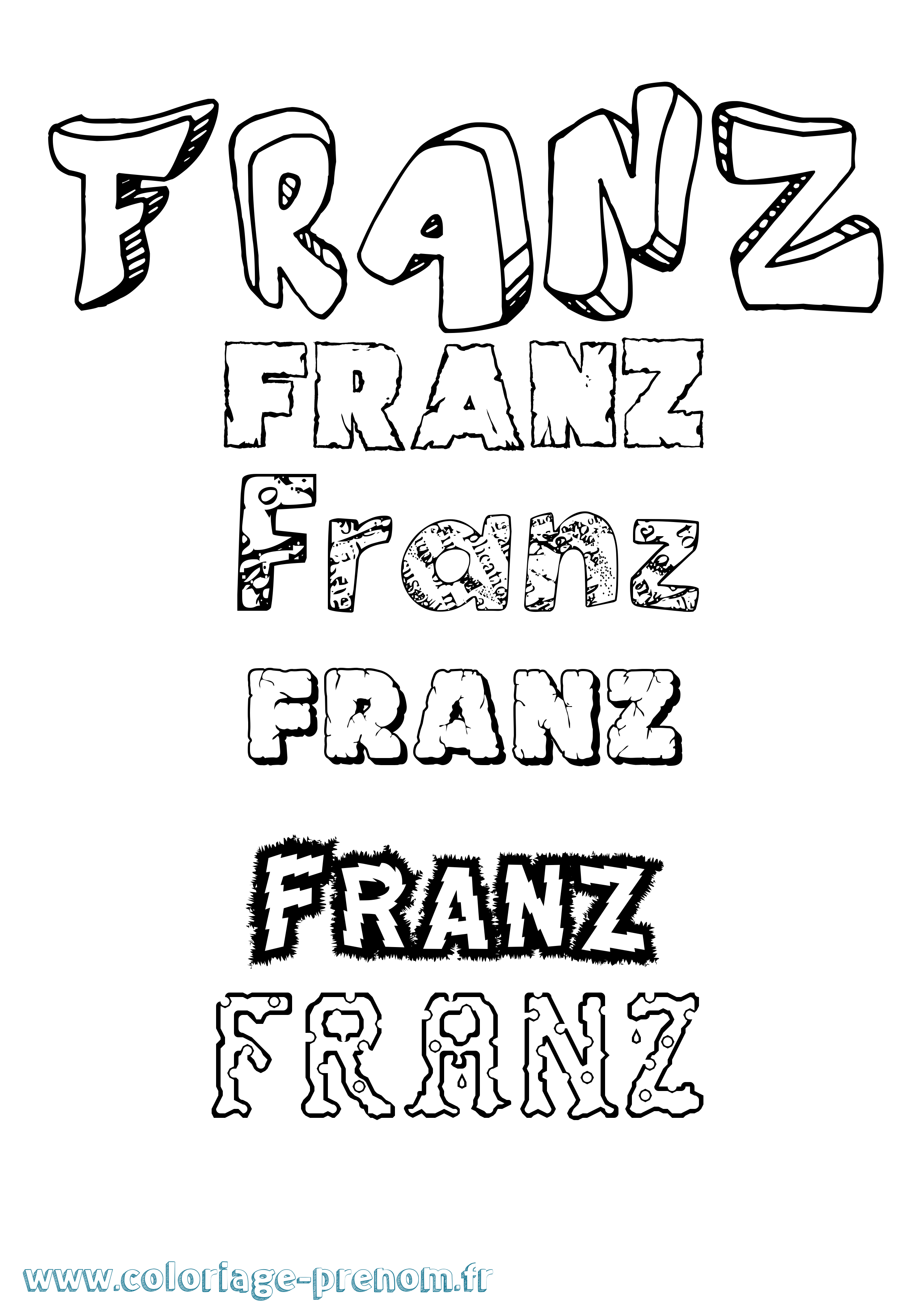 Coloriage Franz Destructuré Coloriage prénom Franz Destructuré