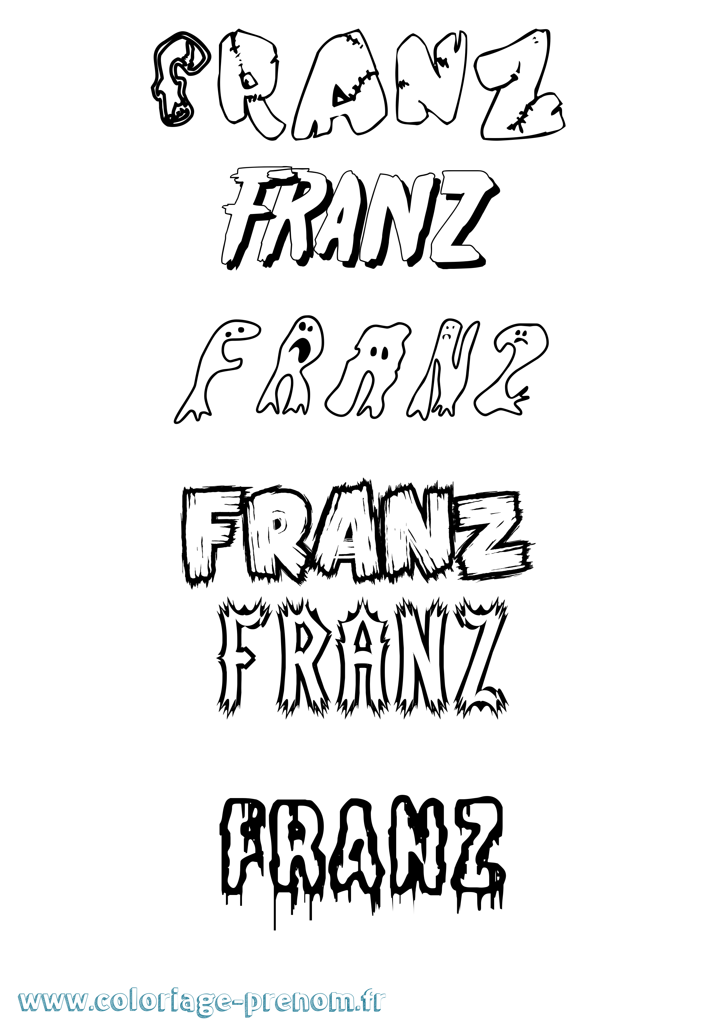 Coloriage Franz Frisson Coloriage prénom Franz Frisson