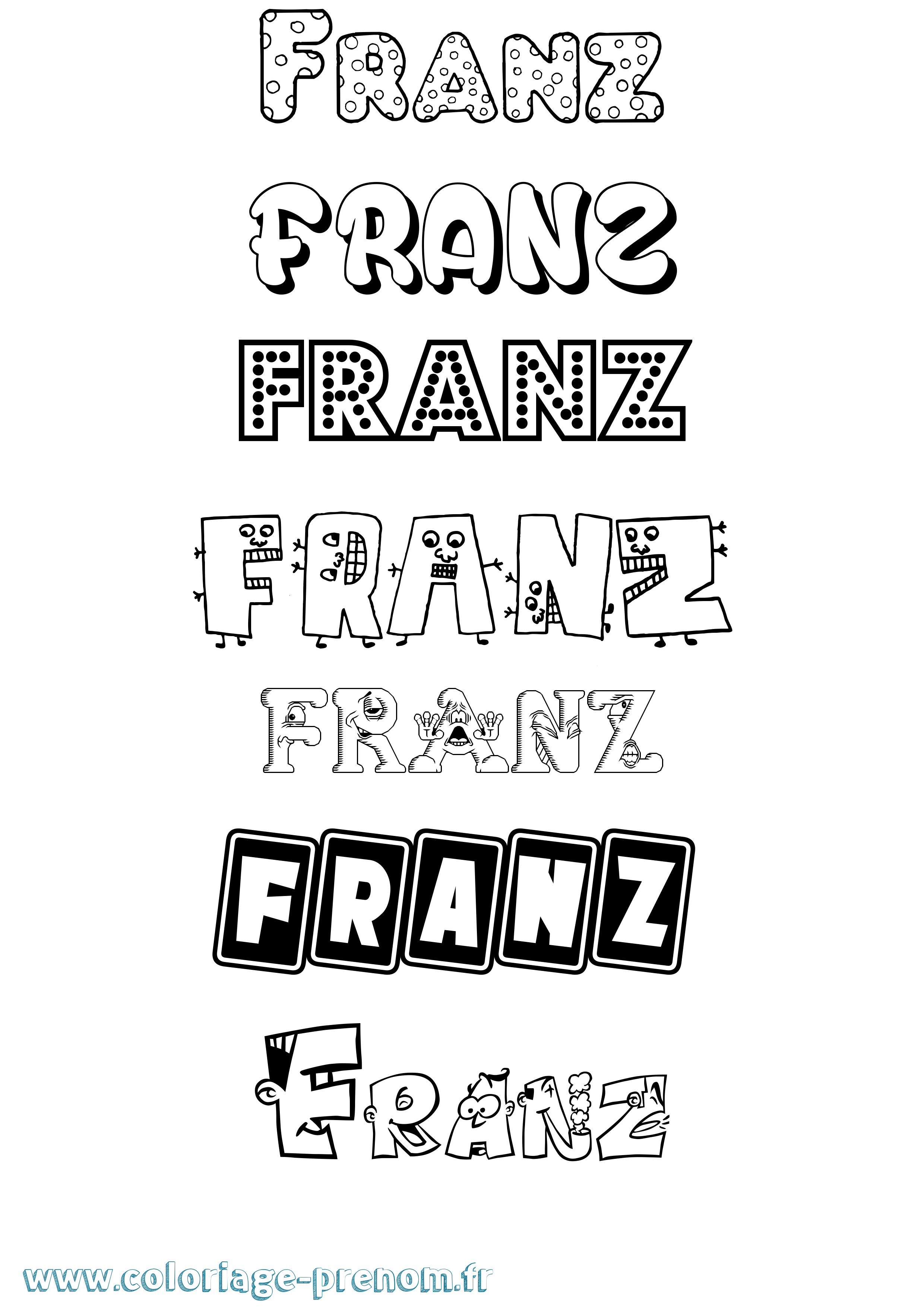 Coloriage Franz Fun Coloriage prénom Franz Fun