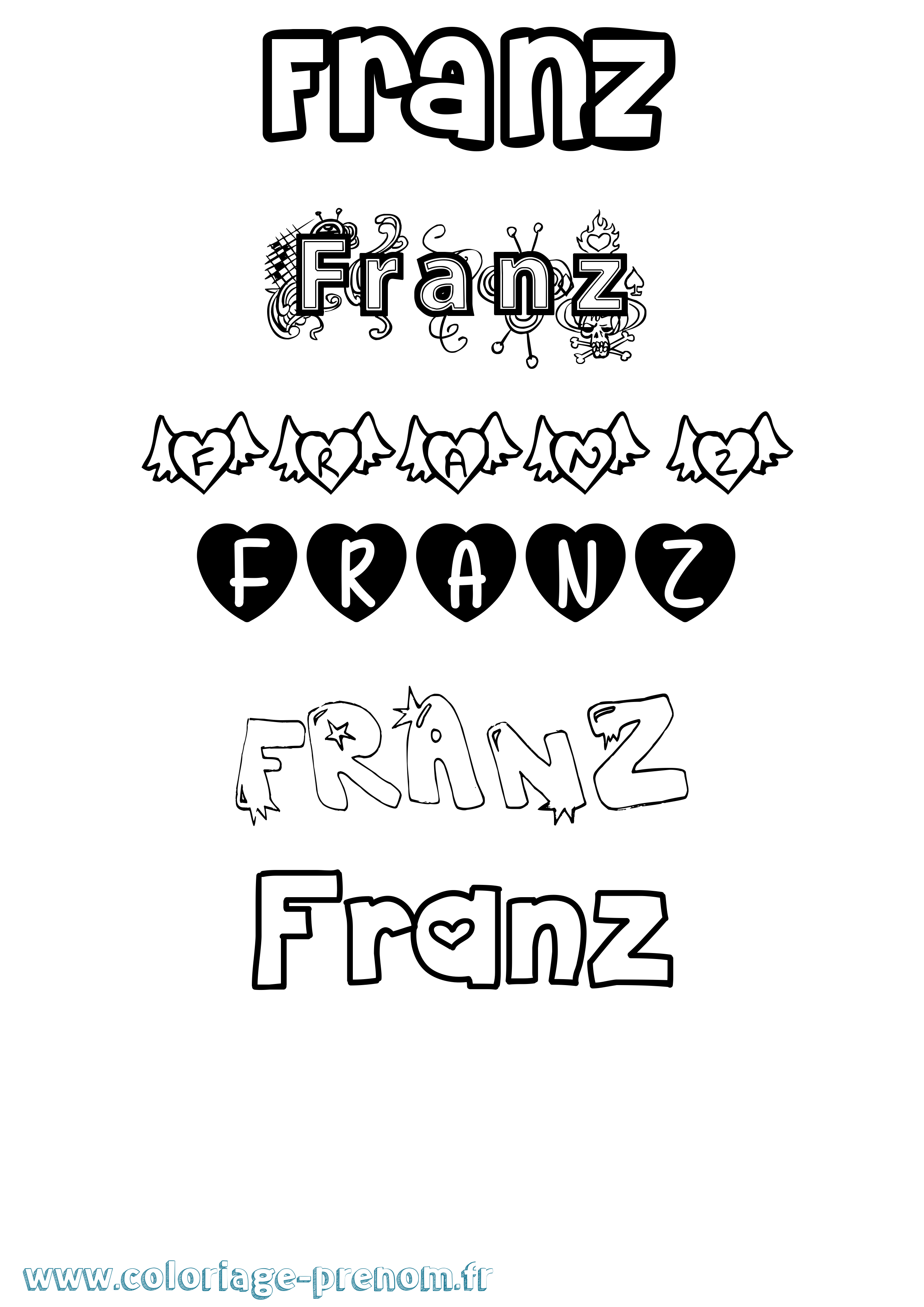 Coloriage Franz Girly Coloriage prénom Franz Girly